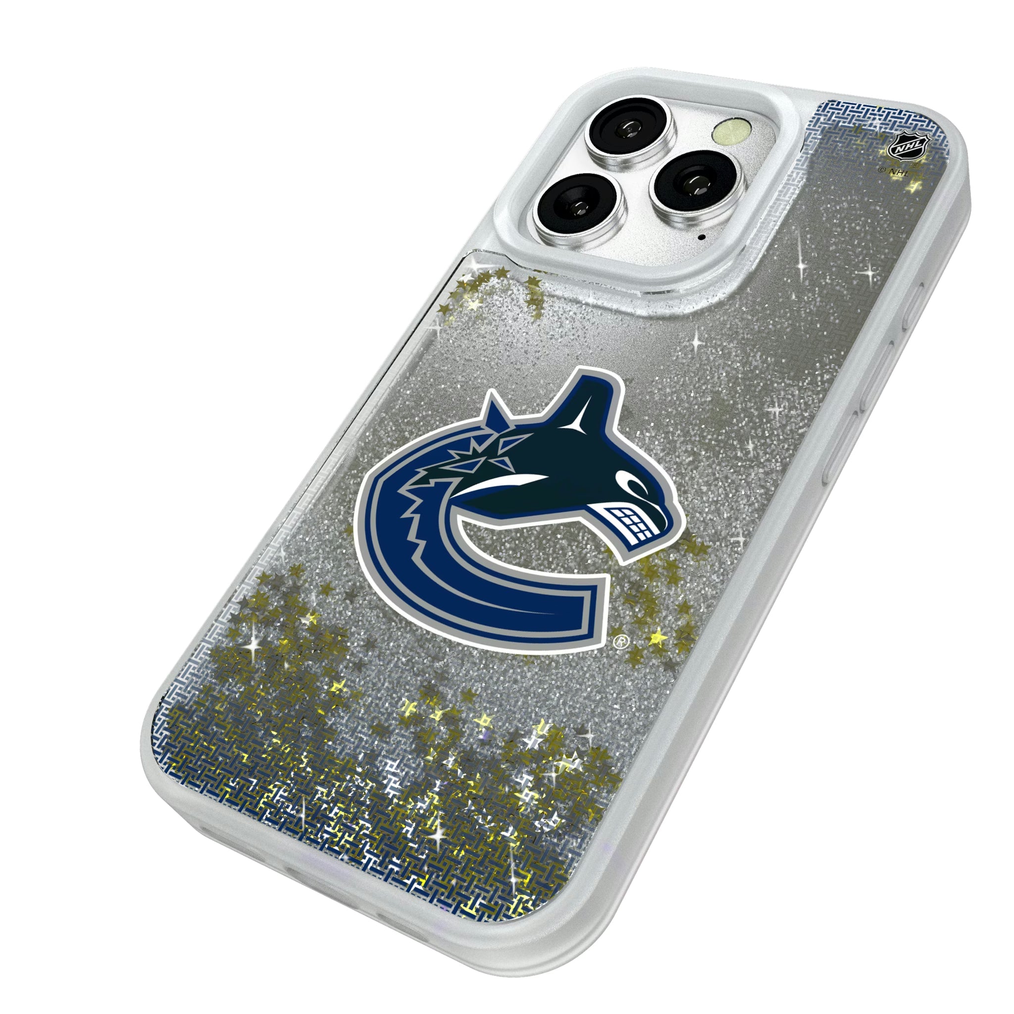 Vancouver Canucks Linen iPhone Glitter Phone Case for Apple iPhone - Isometric View#Device_iPhone 16 Pro