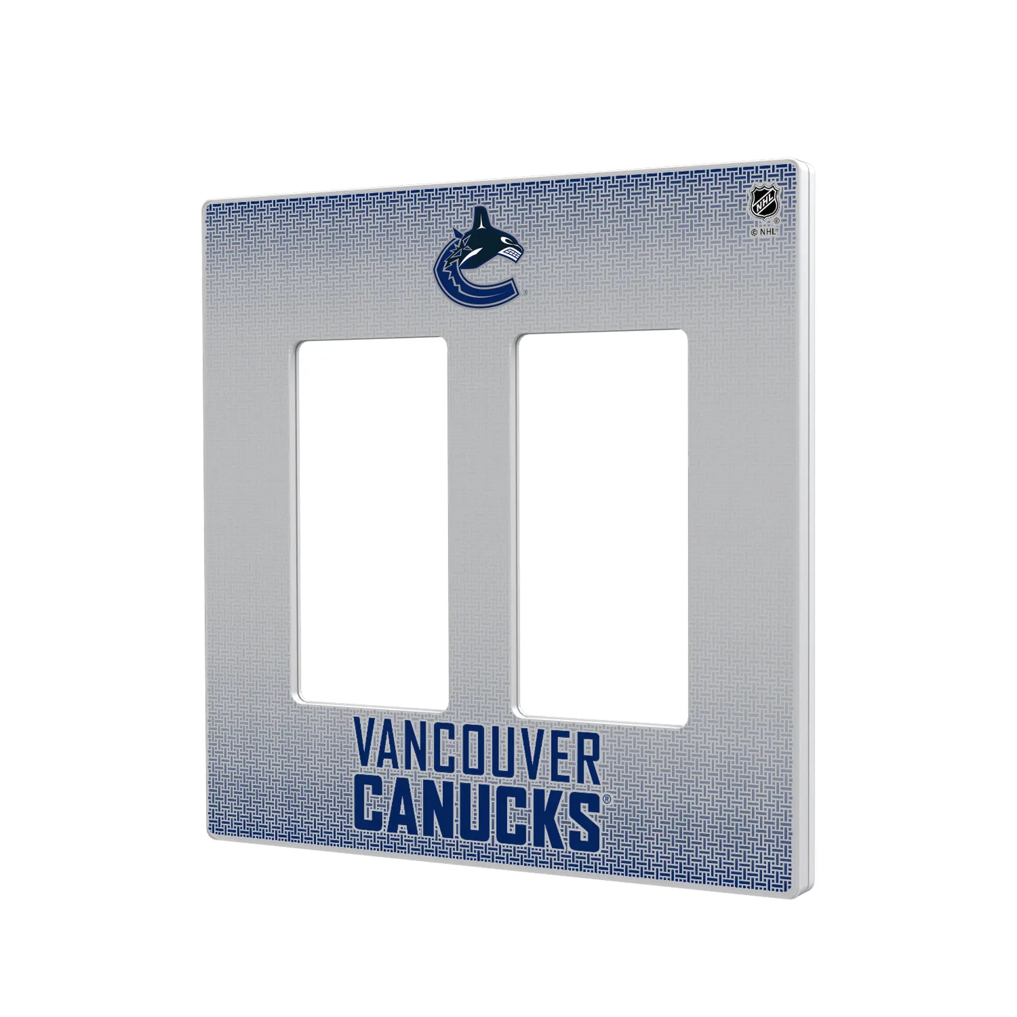 Vancouver Canucks Linen Hidden-Screw Light Switch Plate#Style_Double Rocker