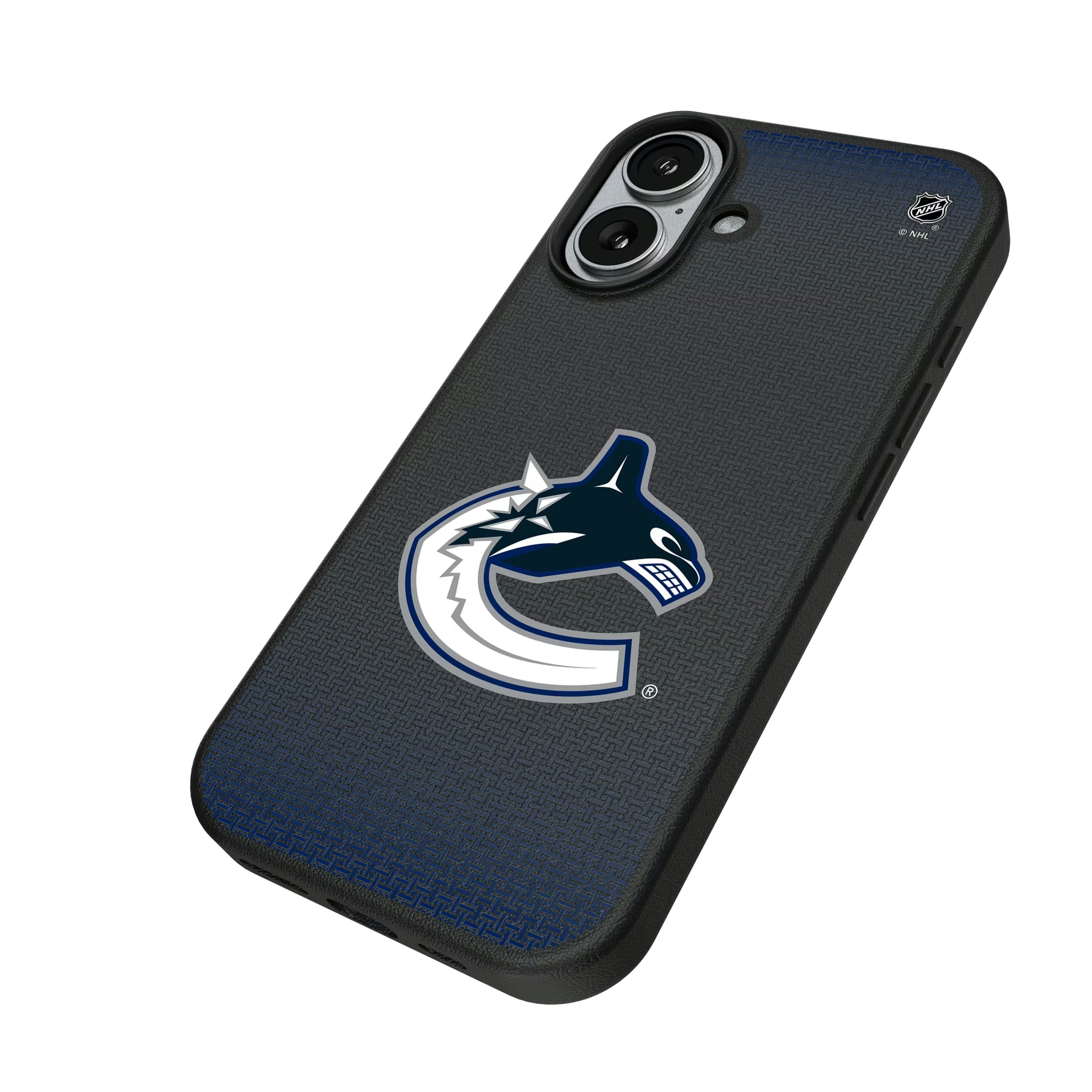 Vancouver Canucks Linen iPhone MagSafe Compatible Phone Case for Apple iPhone - Isometric View#Device_iPhone 17