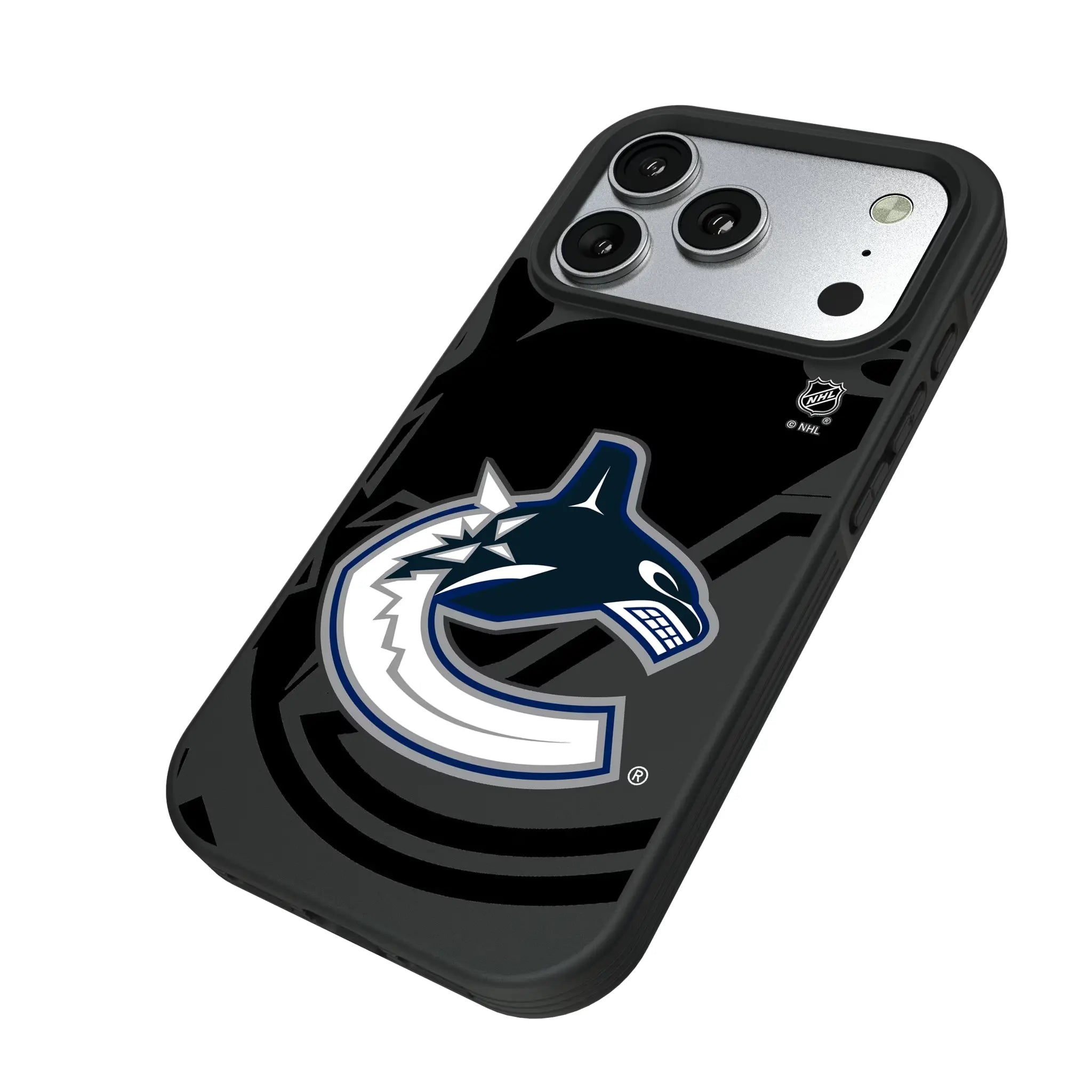 Vancouver Canucks Monocolor Tilt iPhone Bump Phone Case for Apple iPhone - Isometric View#Device_iPhone 17 Pro