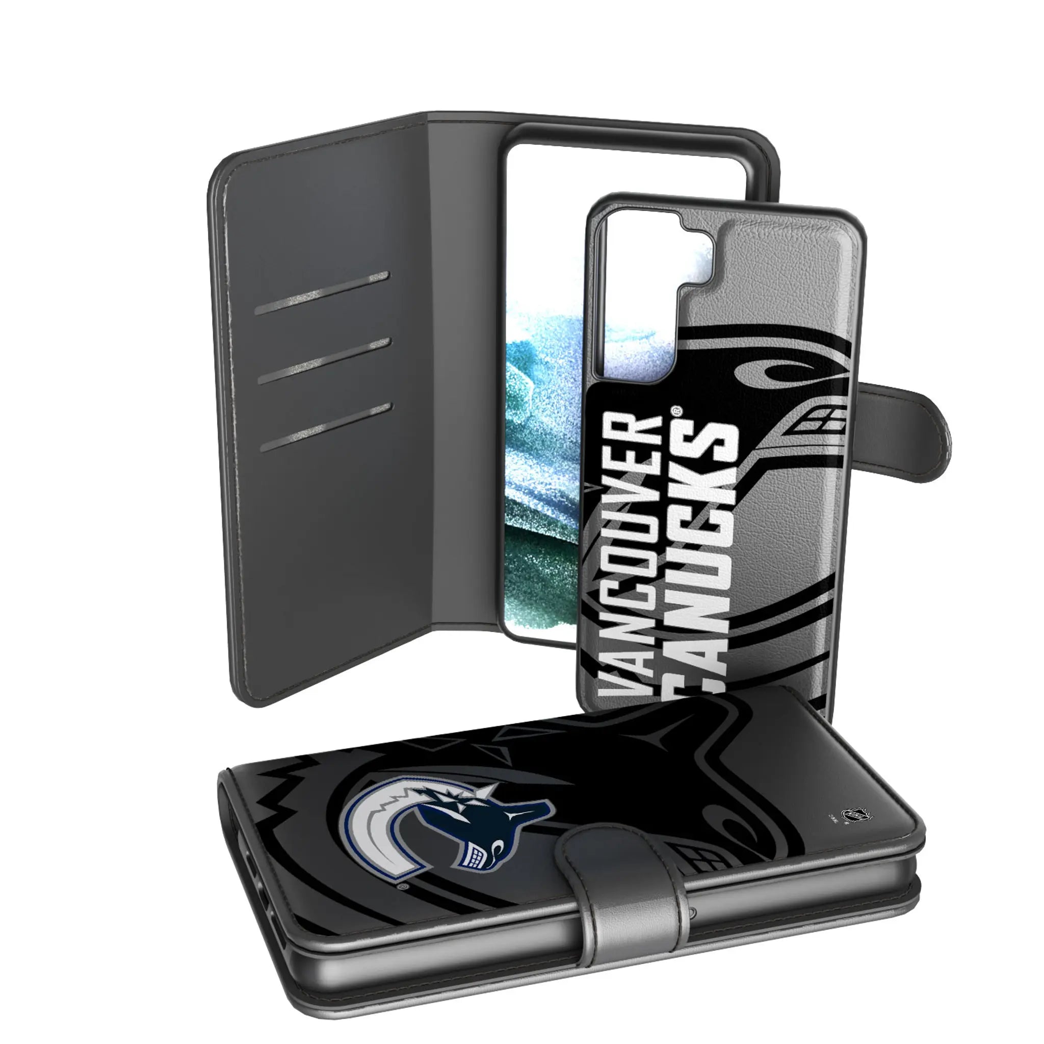 Vancouver Canucks Monocolor Tilt Galaxy Wallet Phone Case for Samsung Galaxy
