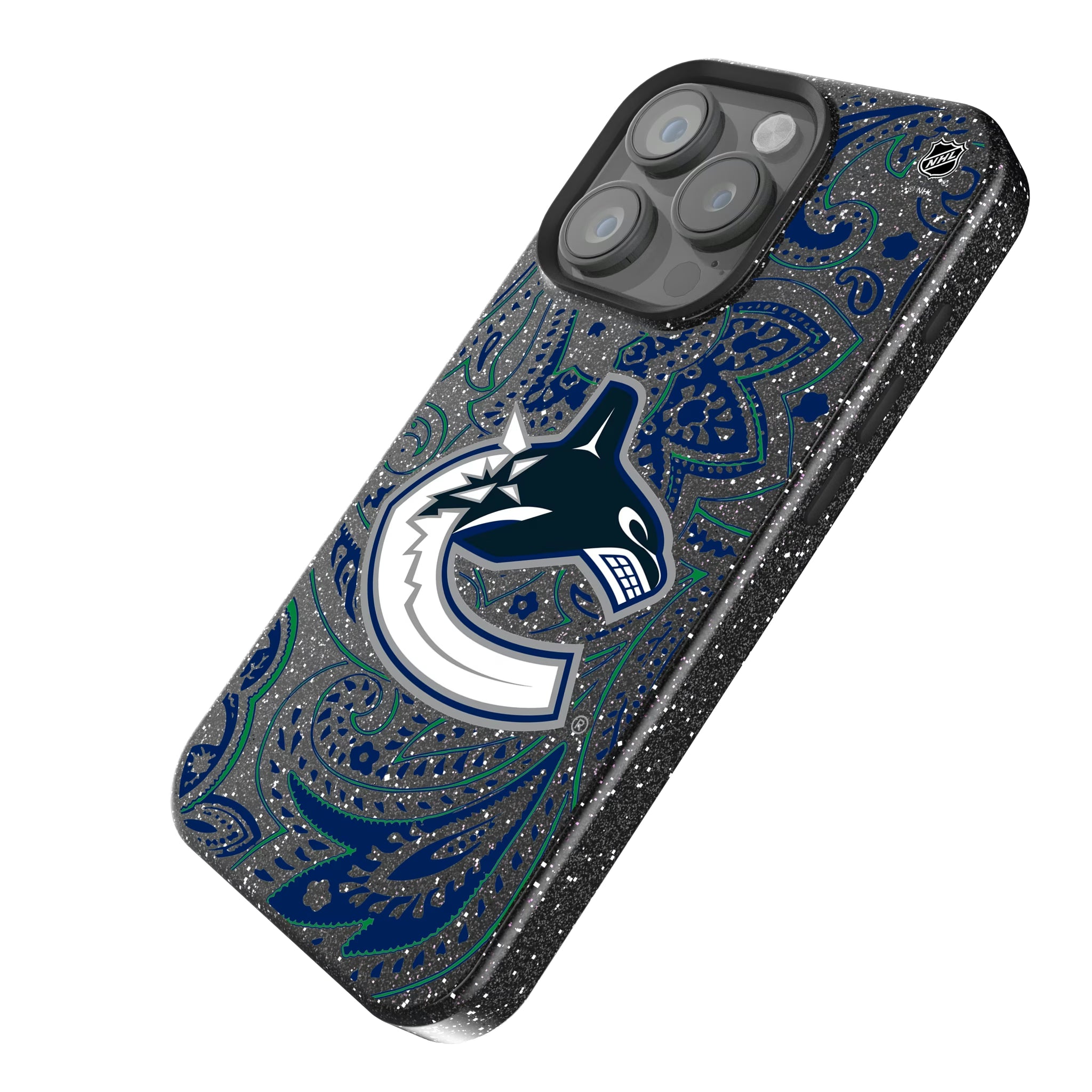 Vancouver Canucks Paisley iPhone Bling Phone Case for Apple iPhone - Isometric View