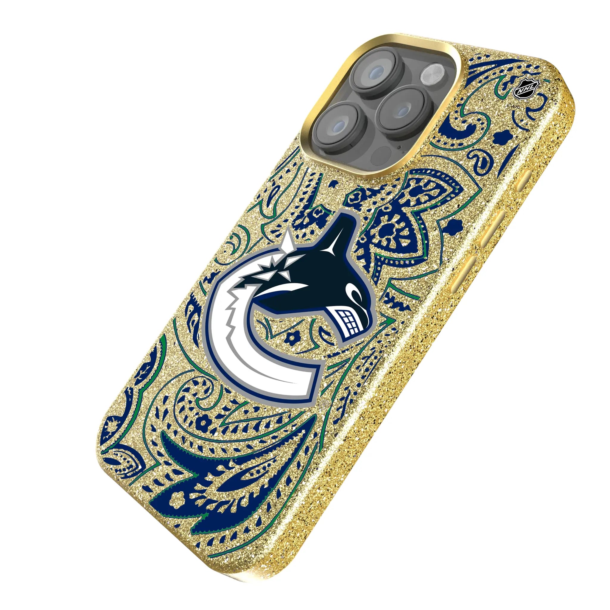 Vancouver Canucks Paisley iPhone Bling Phone Case for Apple iPhone - Isometric View