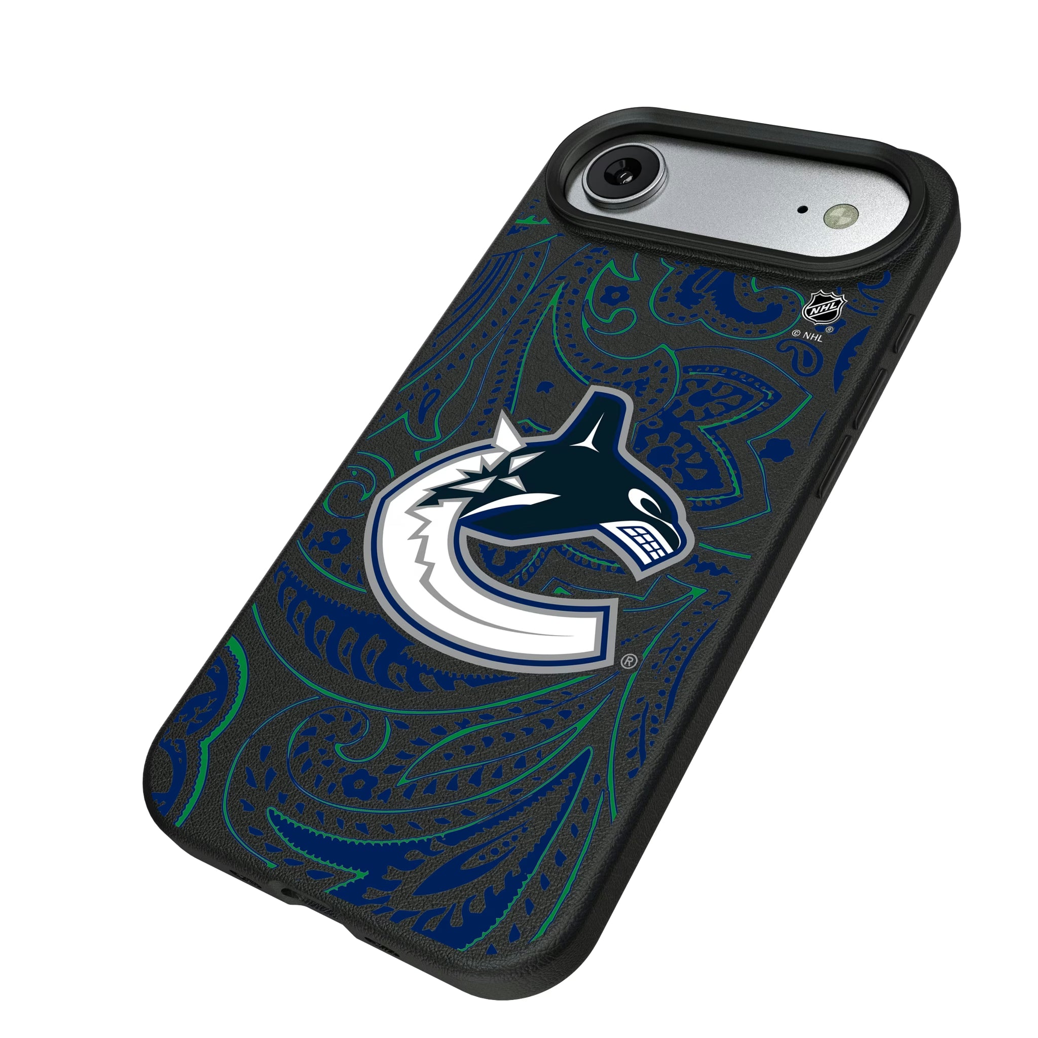 Vancouver Canucks Paisley iPhone MagSafe Compatible Phone Case for Apple iPhone - Isometric View#Device_iPhone Air