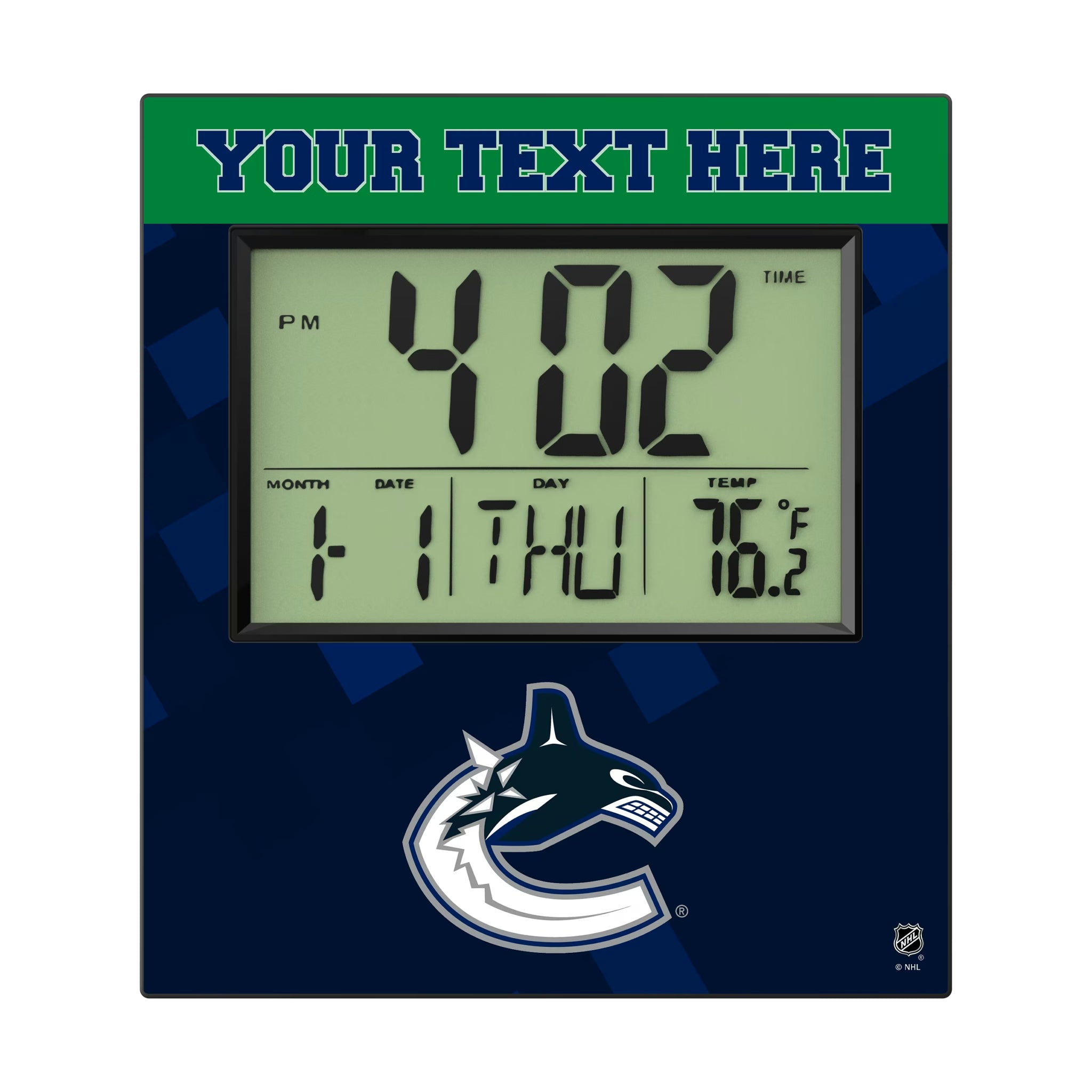 Vancouver Canucks Personalized Color Block Wall Clock