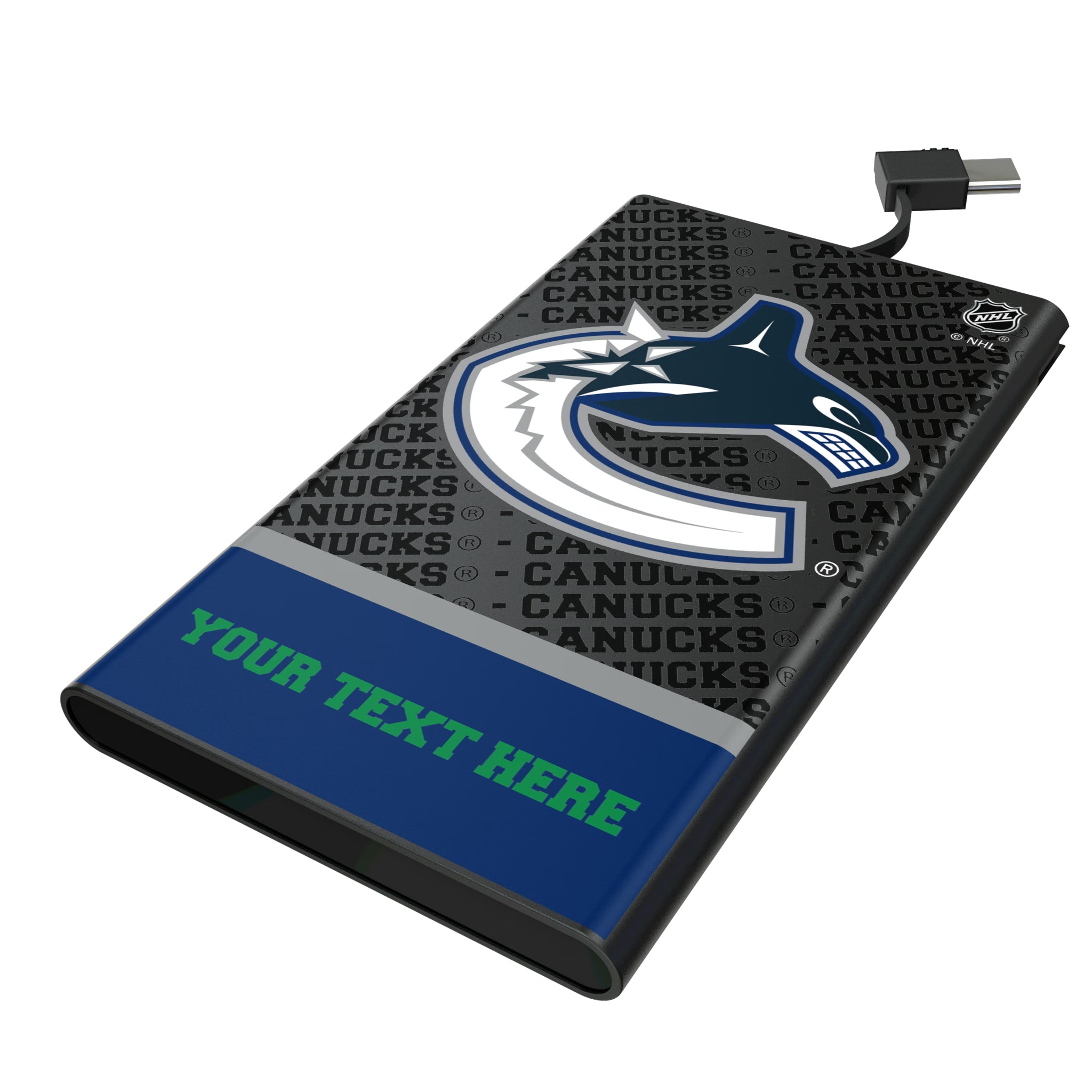Vancouver Canucks Personalized EndZone Plus 5000mAh Flat Powerbank
