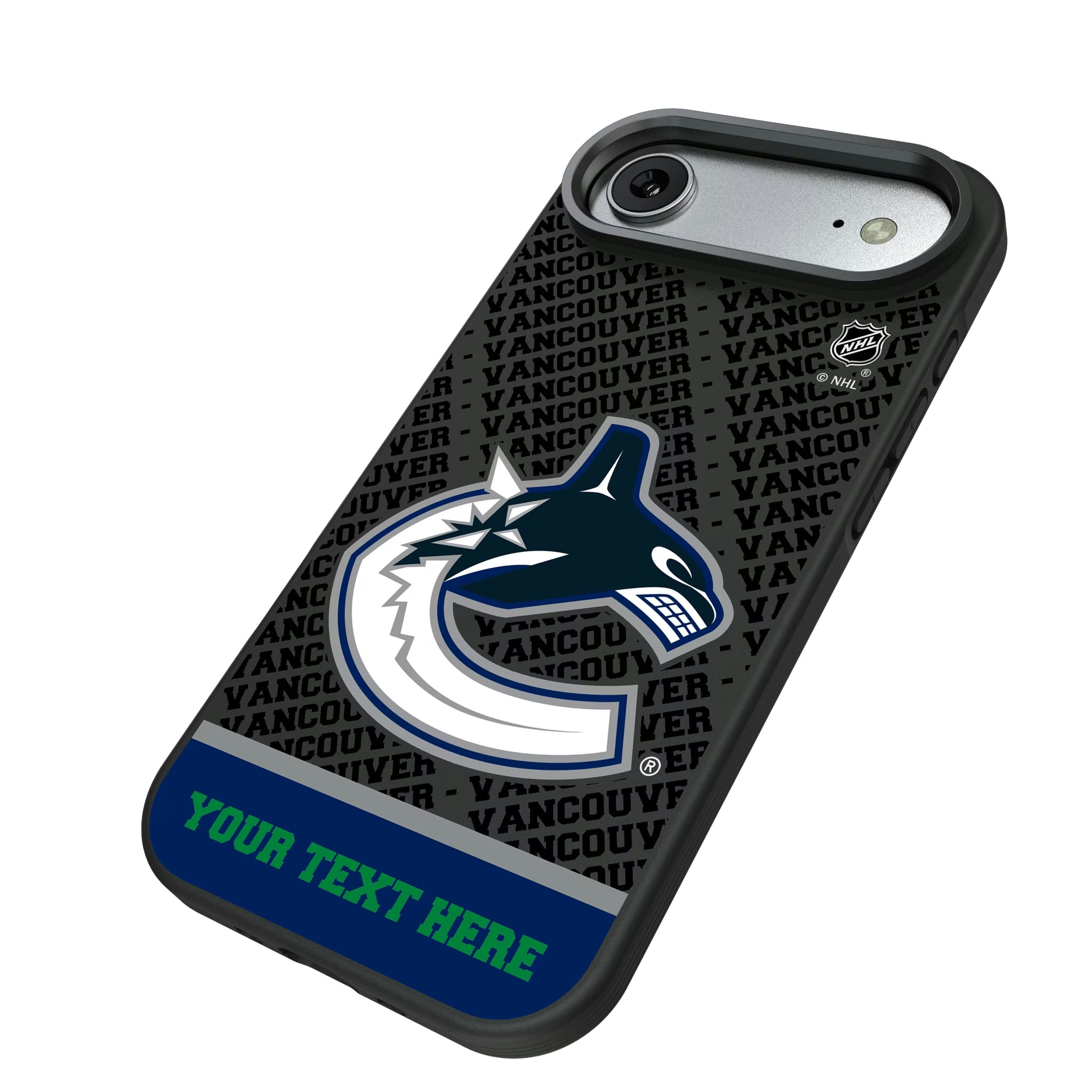 Vancouver Canucks Personalized EndZone Plus iPhone Bump Phone Case for Apple iPhone - Isometric View#Device_iPhone Air