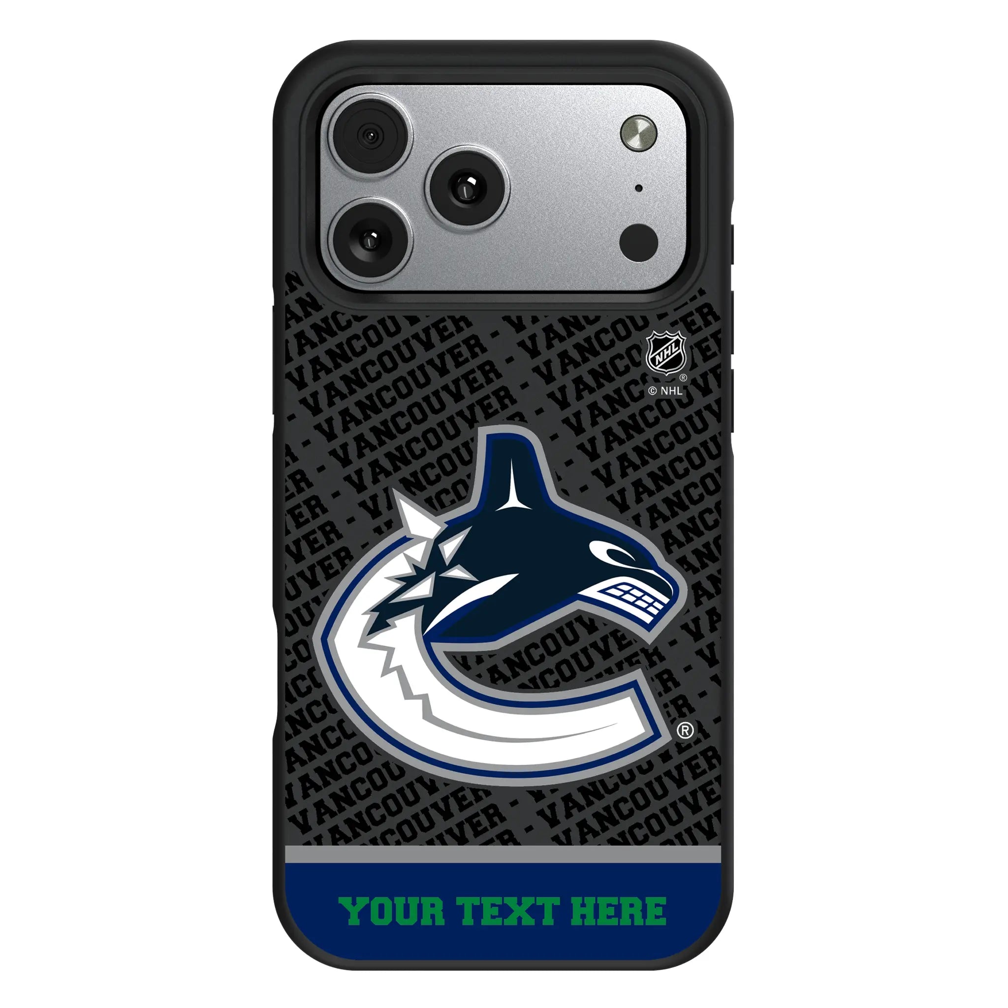 Vancouver Canucks Personalized EndZone Plus iPhone Bump Phone Case for Apple iPhone#Device_iPhone 17 Pro Max