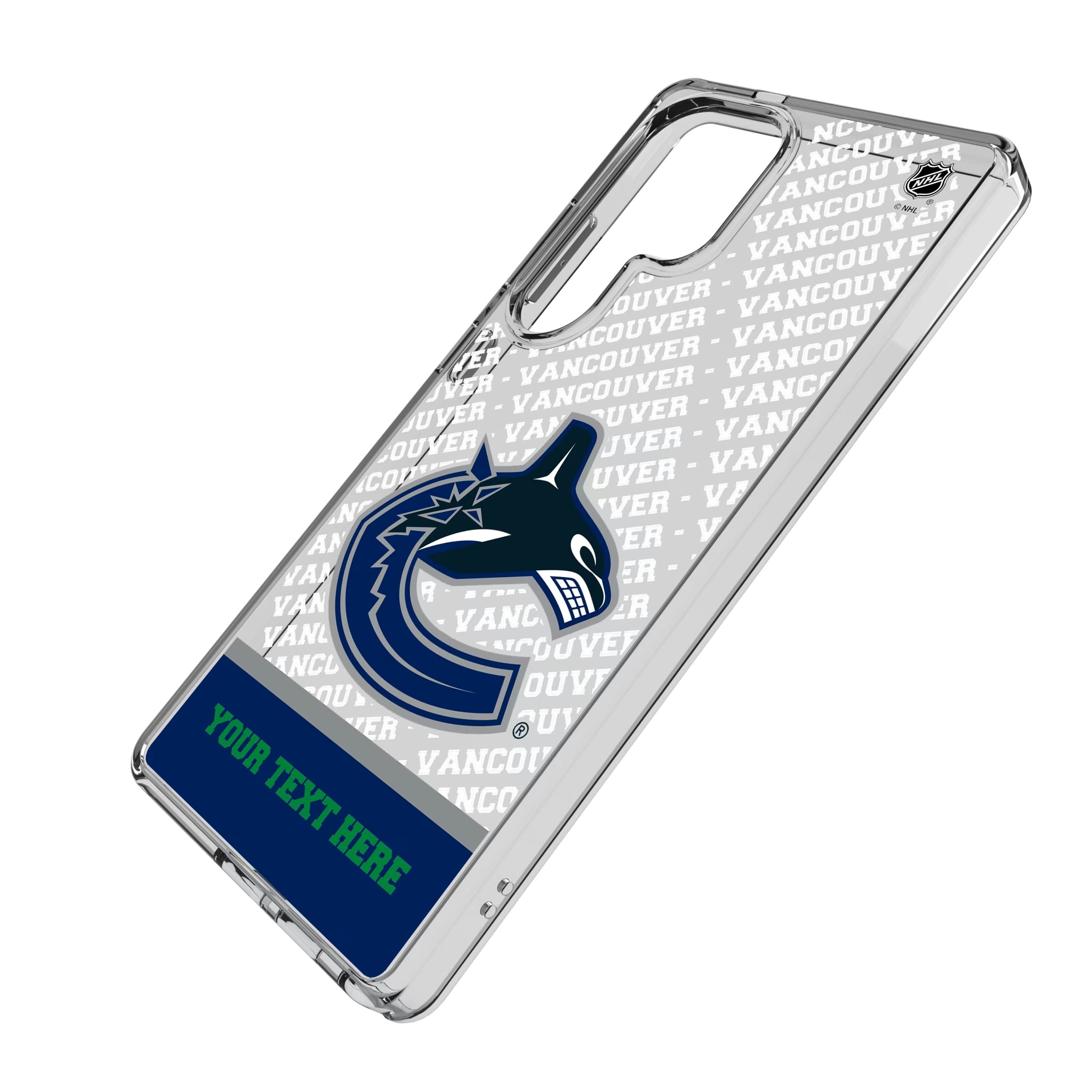 Vancouver Canucks Personalized EndZone Plus Galaxy Clear Phone Case for Samsung Galaxy - Isometric View