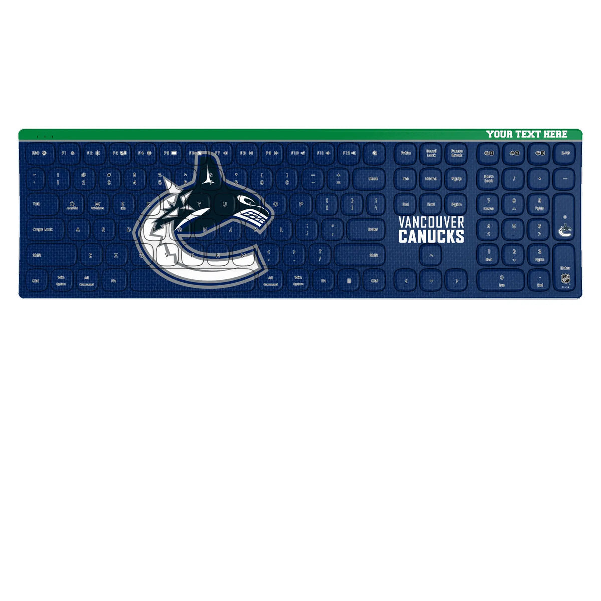 Vancouver Canucks Personalized Endzone Solid KKB605 Curved Wireless Keyboard