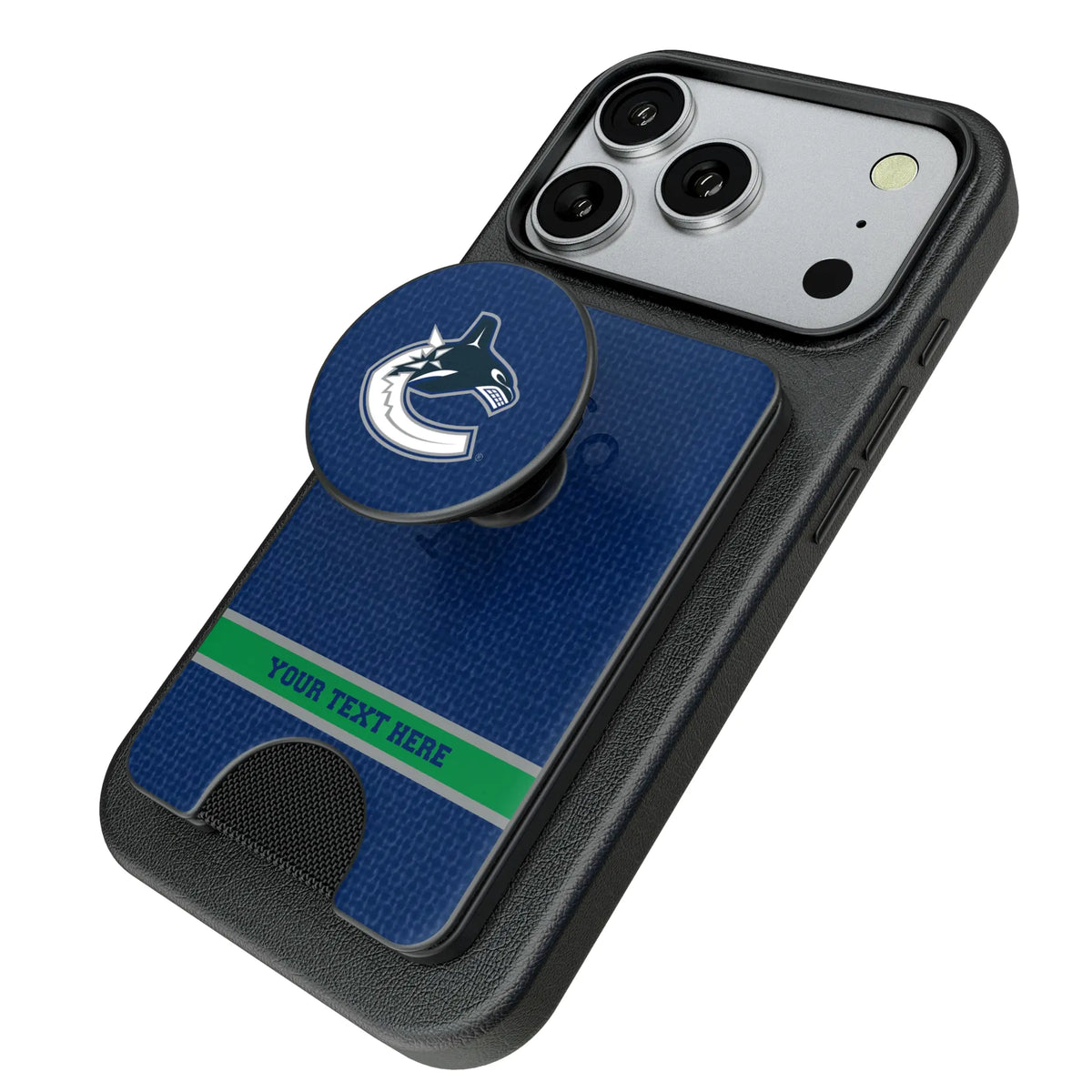 Vancouver Canucks Personalized Endzone Solid Popsockets Wallet Magnetic - Isometric View