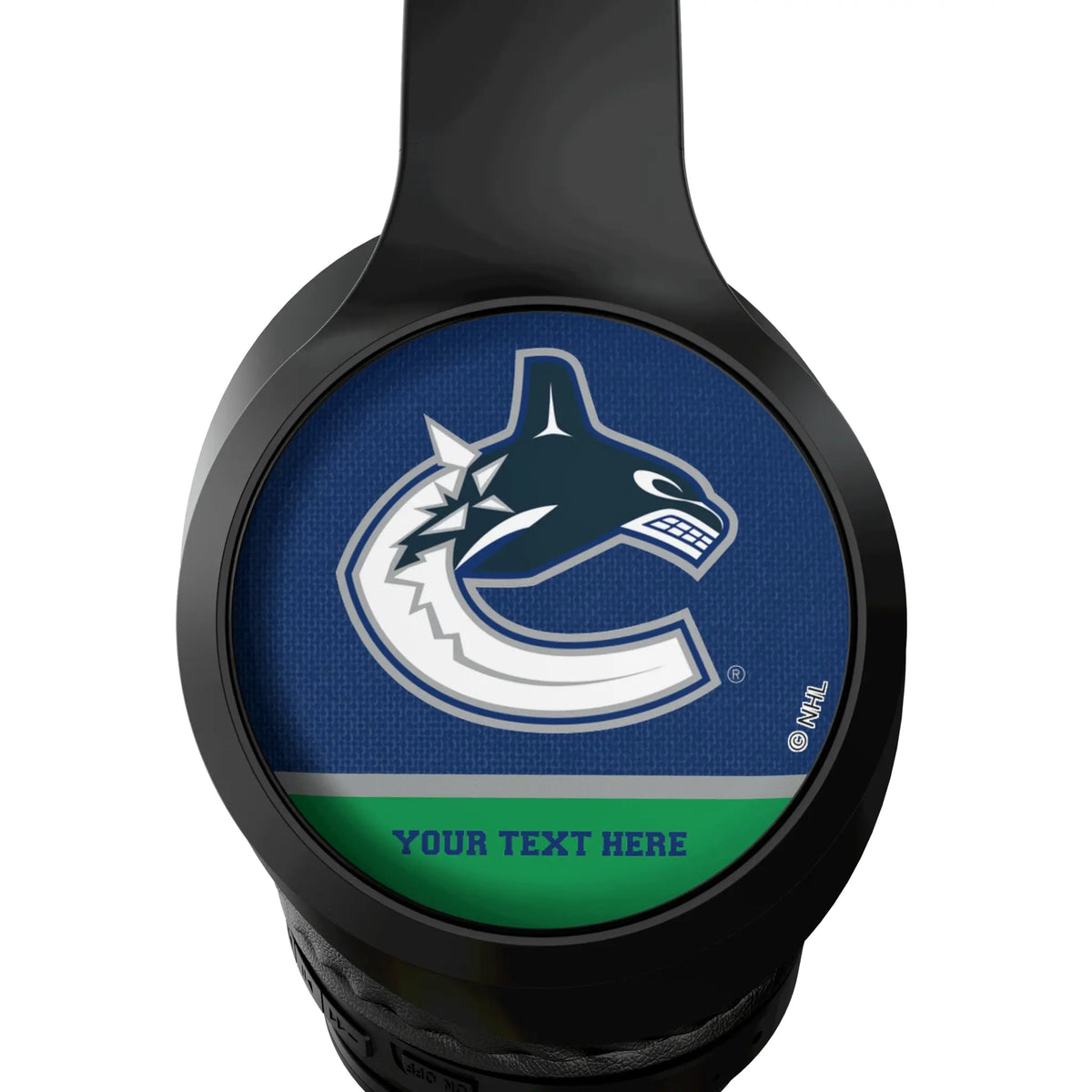 Vancouver Canucks Personalized Endzone Solid Wireless Over-Ear Headphones With Case - Detail