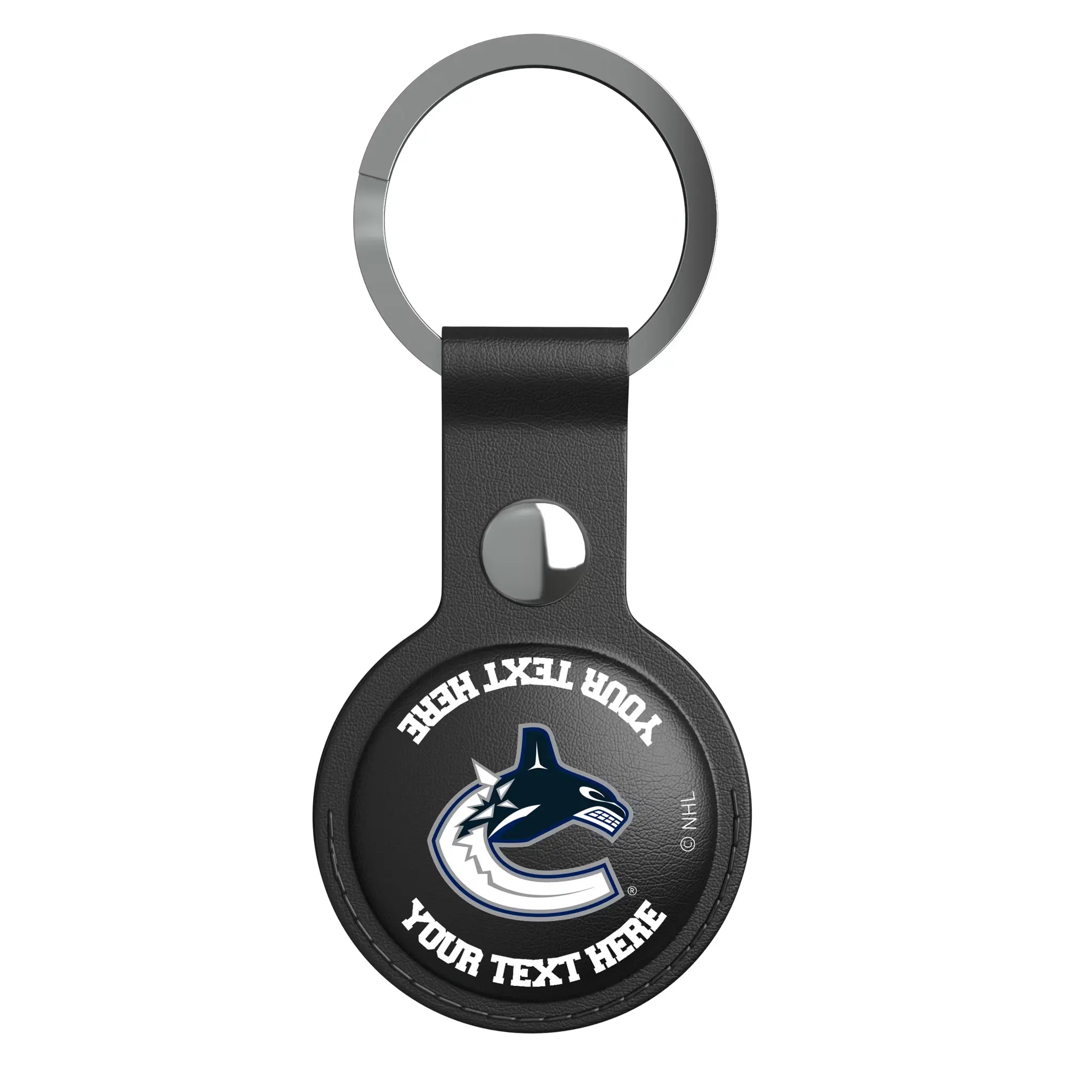 Vancouver Canucks Personalized Insignia AirTag Black Airtag Holder
