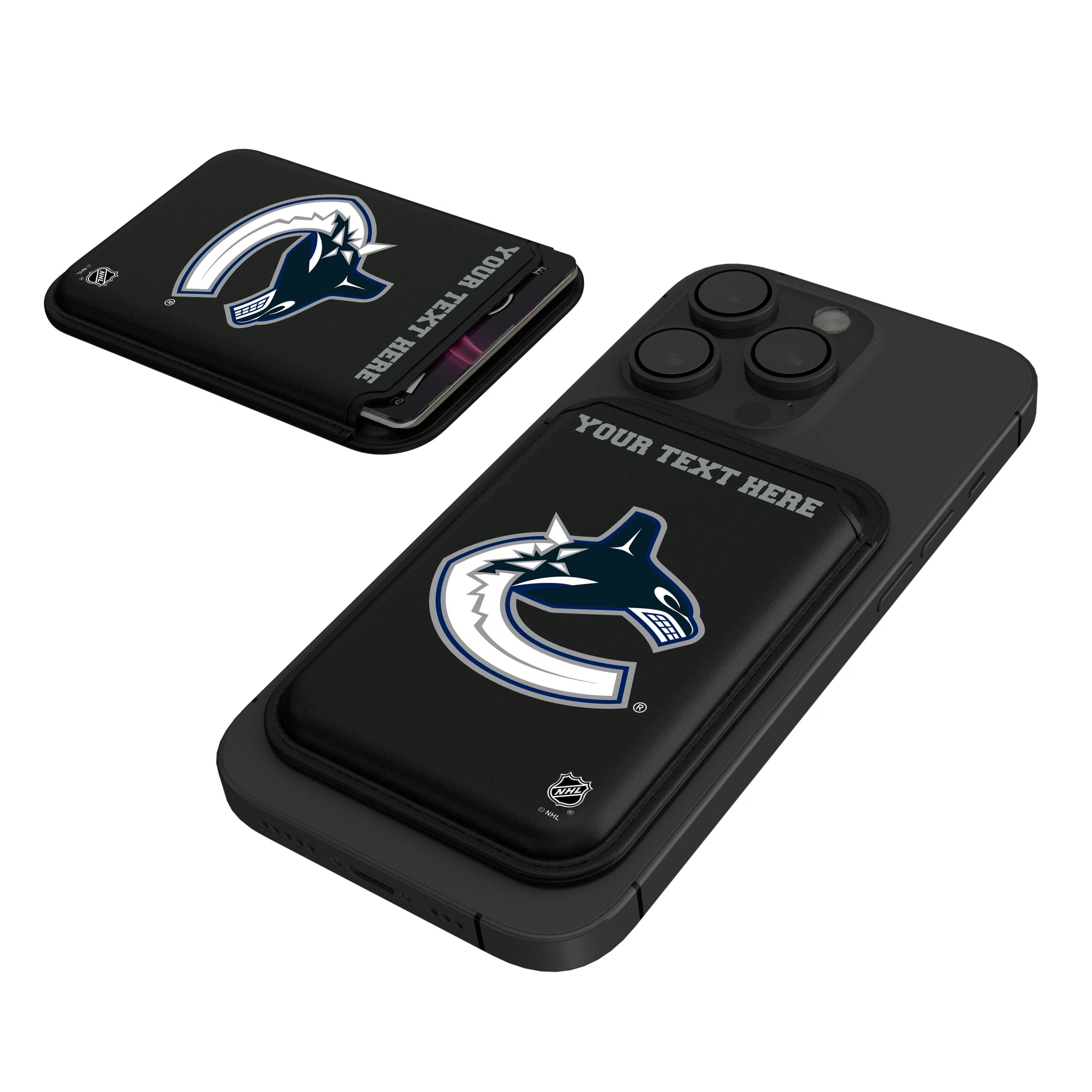 Vancouver Canucks Personalized Insignia Black Magnetic Credit Card Wallet