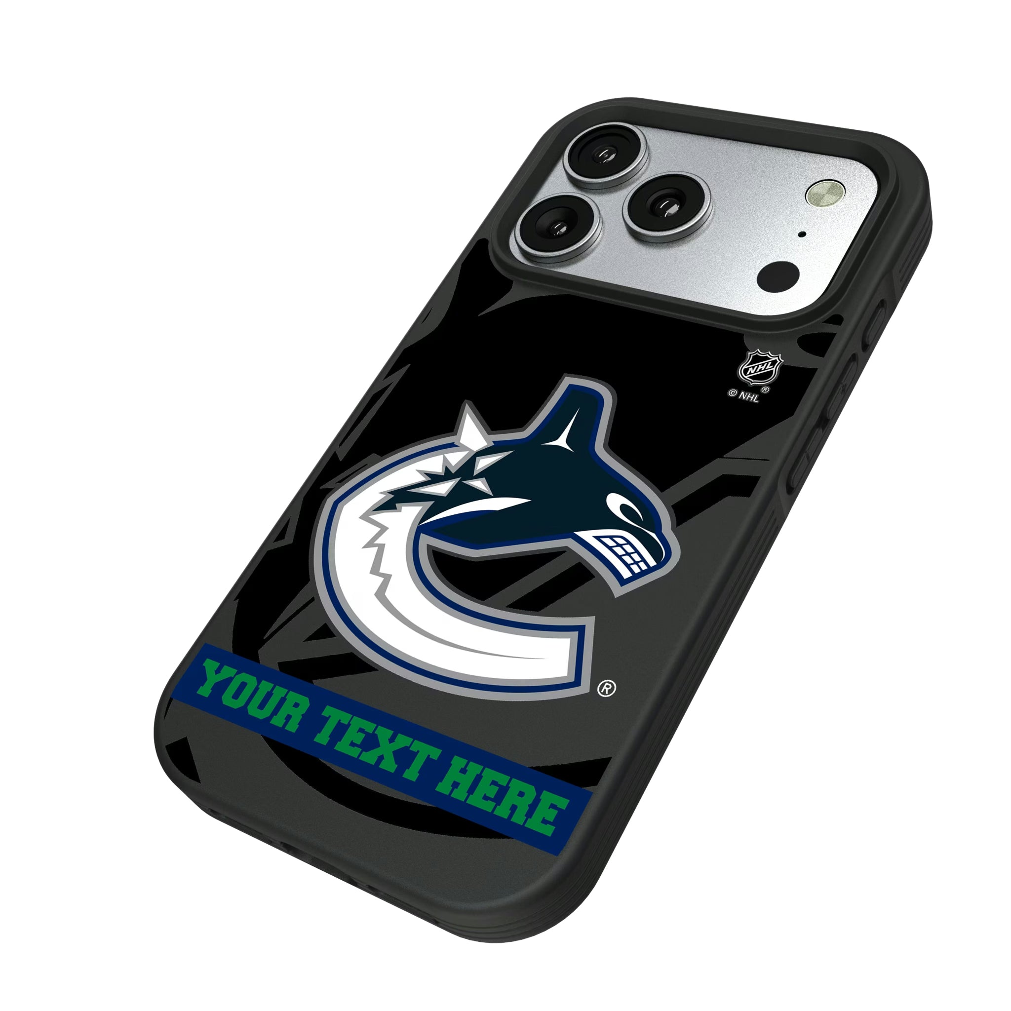 Vancouver Canucks Personalized Tilt iPhone Bump Phone Case for Apple iPhone - Isometric View#Device_iPhone 17 Pro