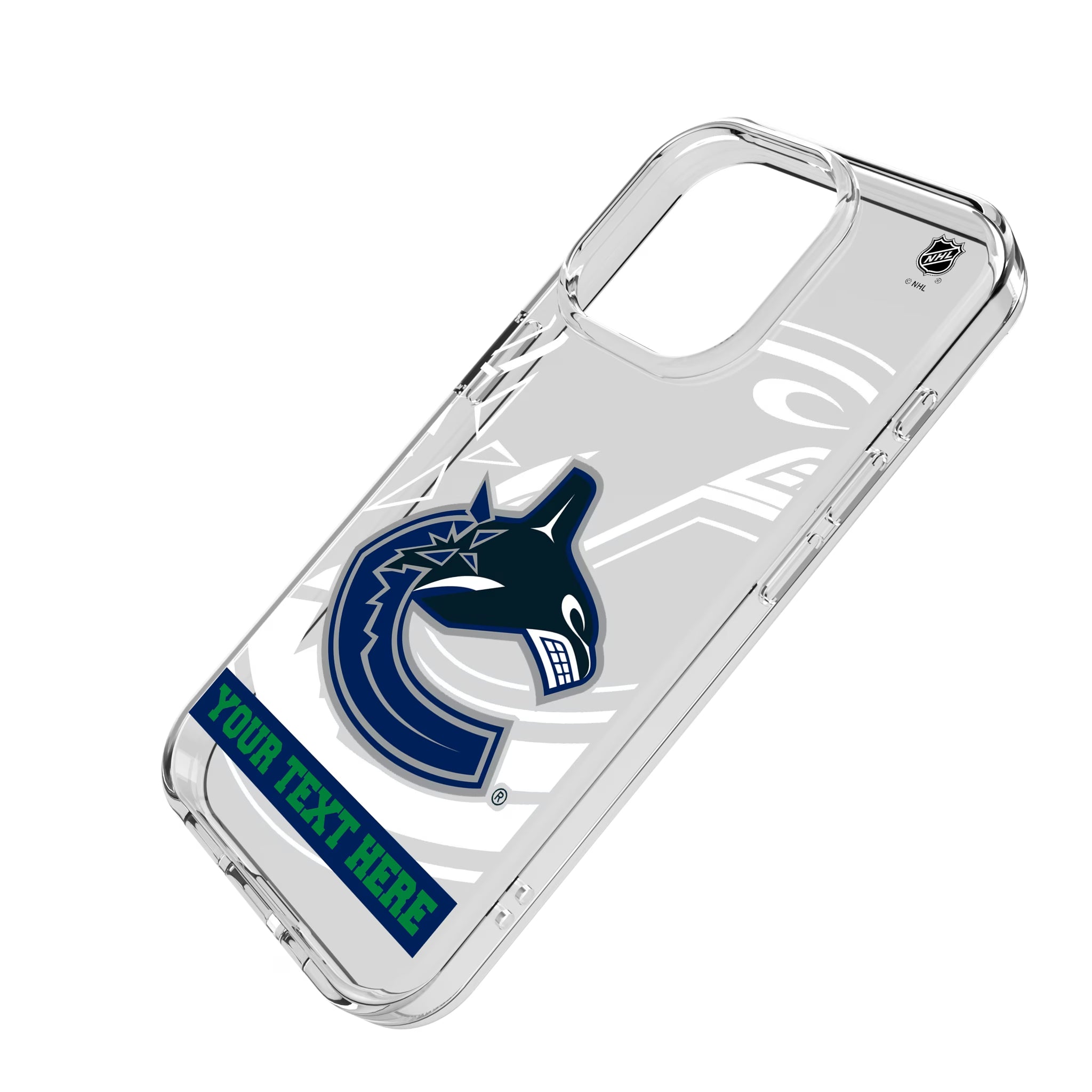 Vancouver Canucks Personalized Tilt iPhone Clear Phone Case for Apple iPhone - Isometric View