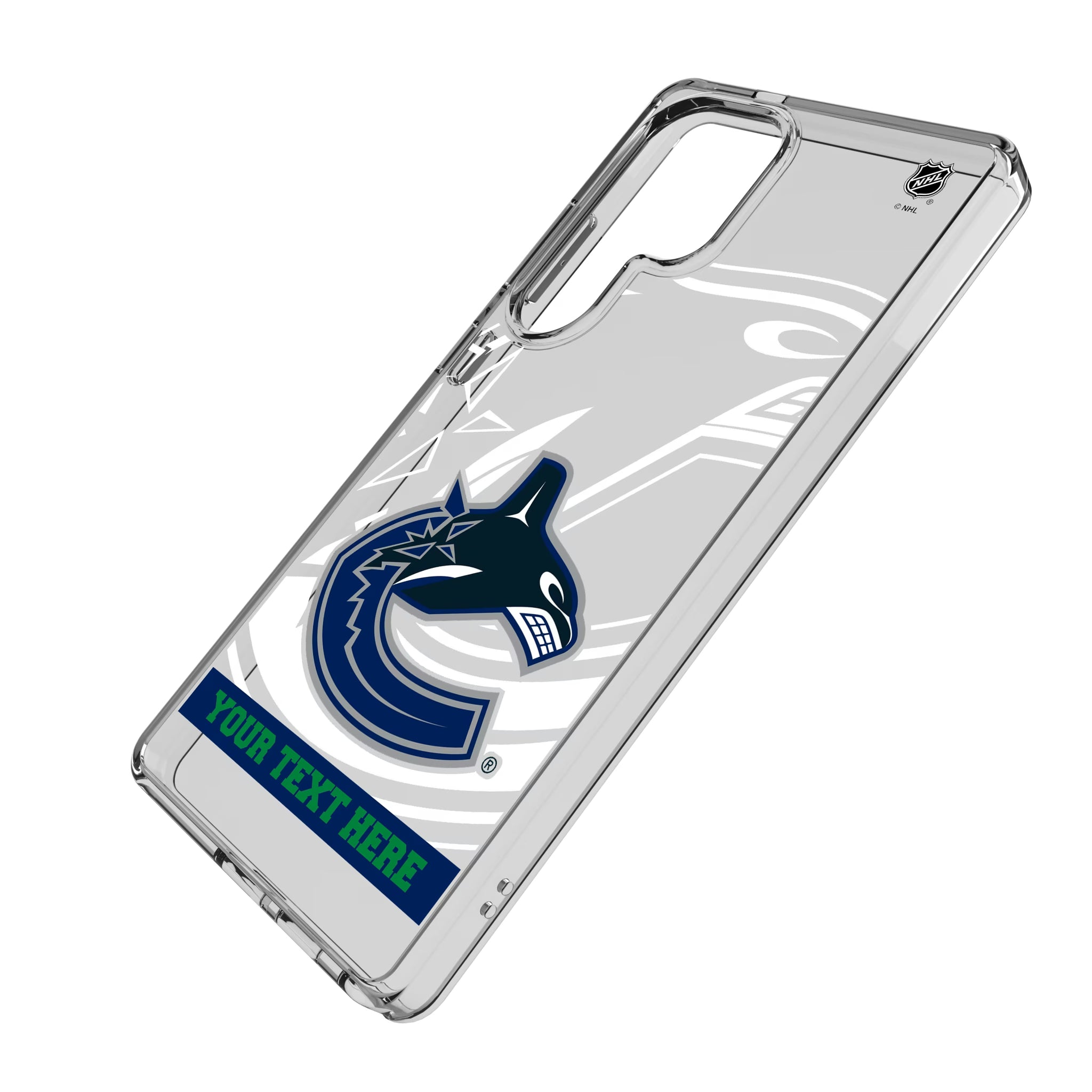 Vancouver Canucks Personalized Tilt Galaxy Clear Phone Case for Samsung Galaxy - Isometric View