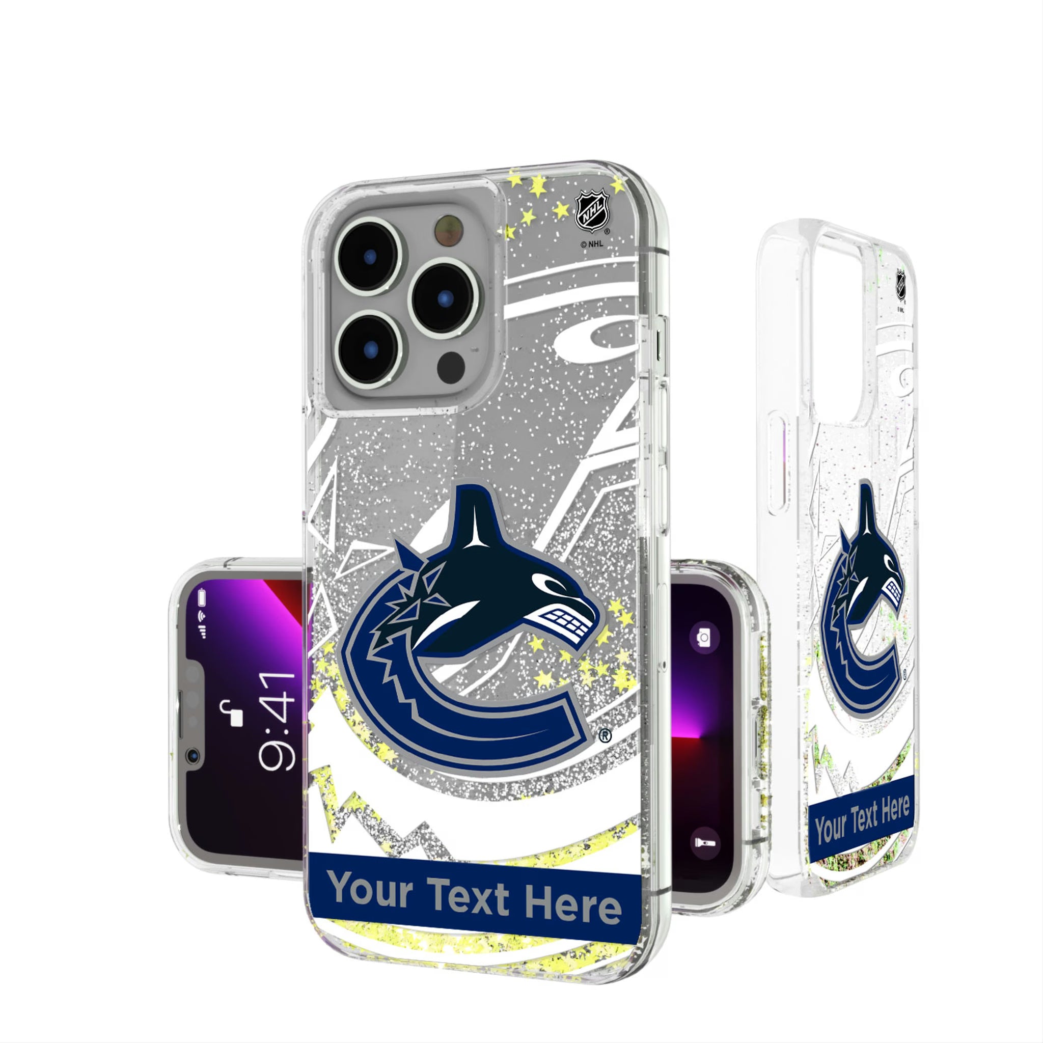 Vancouver Canucks Personalized Tilt iPhone Glitter Phone Case for Apple iPhone