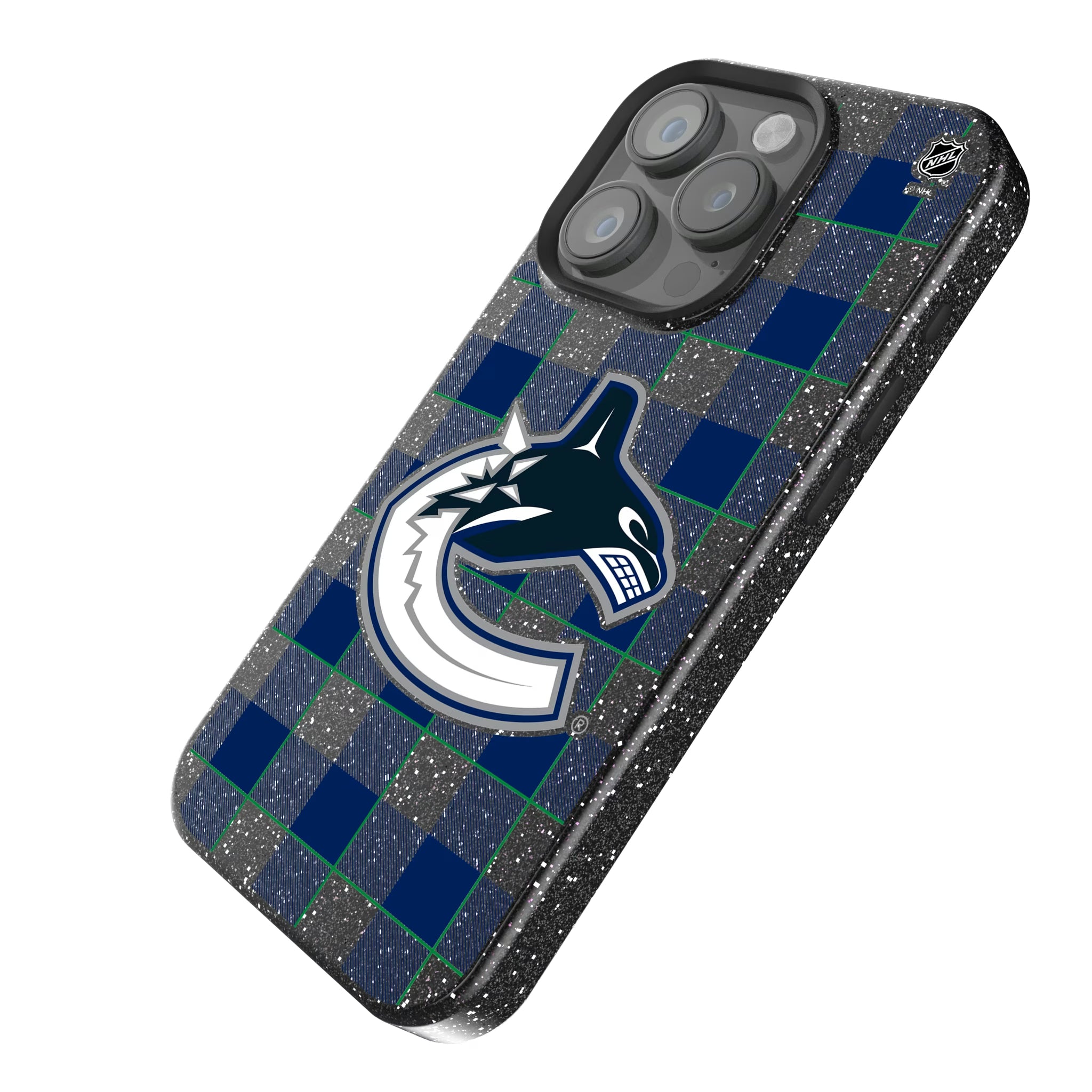 Vancouver Canucks Plaid iPhone Bling Phone Case for Apple iPhone - Isometric View