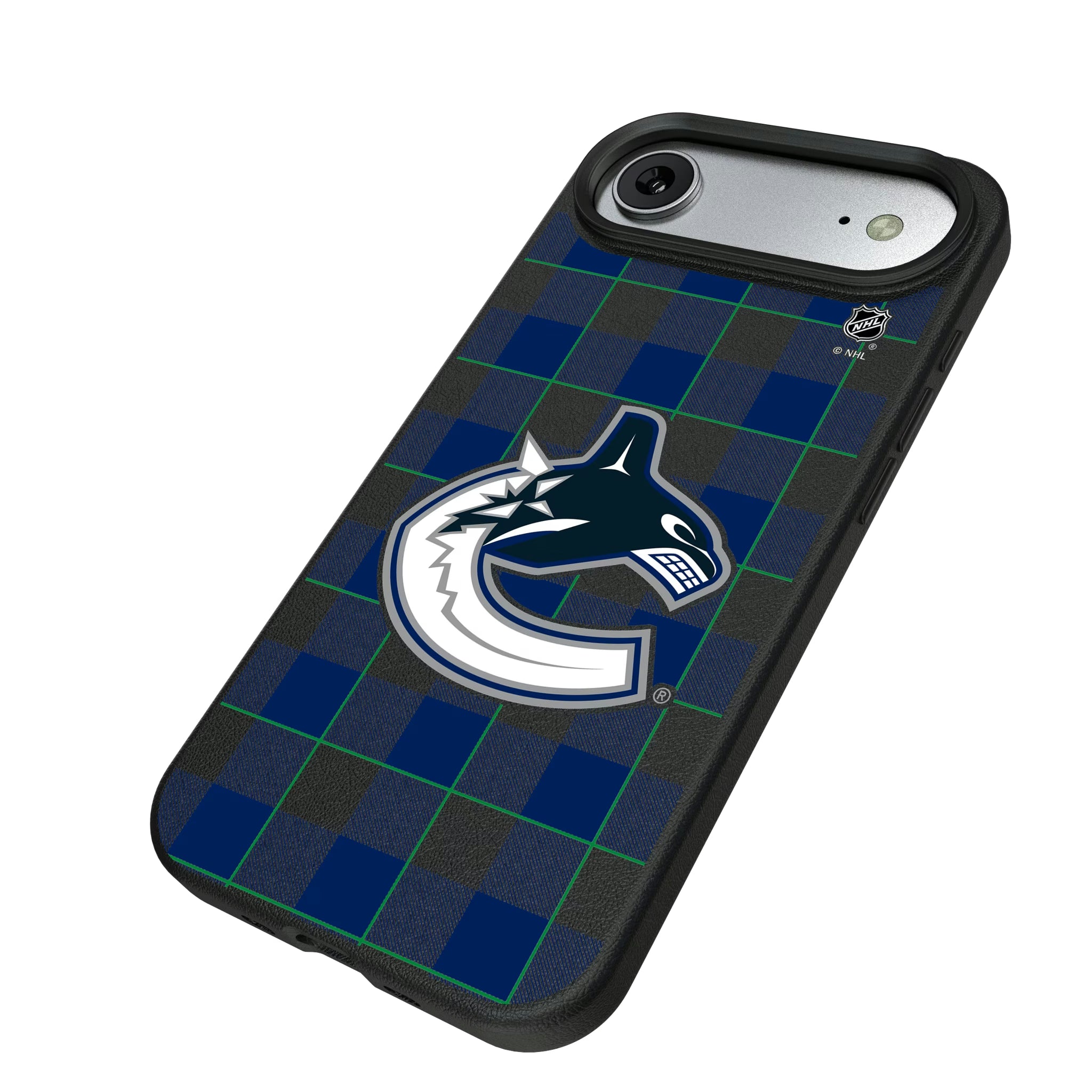 Vancouver Canucks Plaid iPhone MagSafe Compatible Phone Case for Apple iPhone - Isometric View#Device_iPhone Air