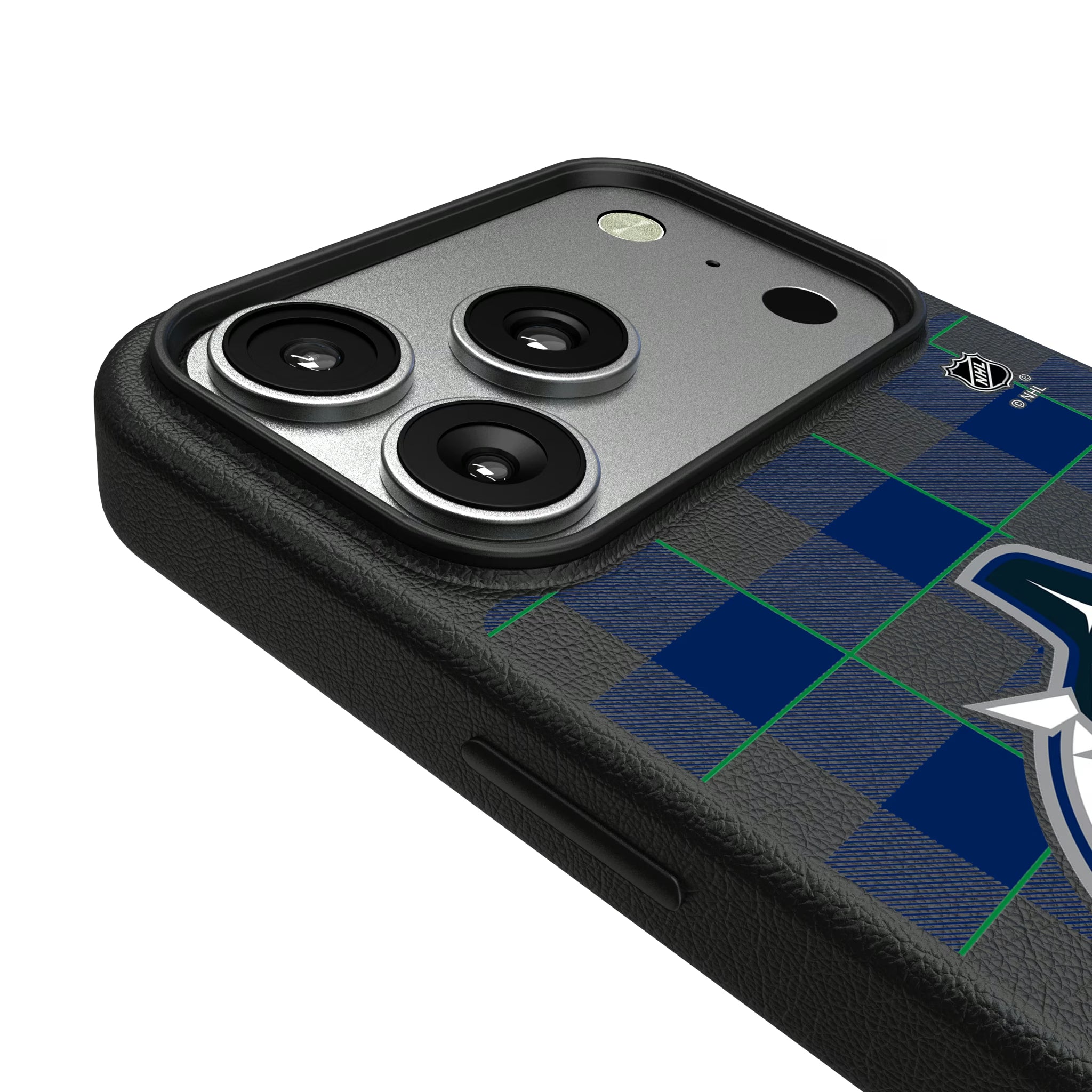 Vancouver Canucks Plaid iPhone MagSafe Compatible Phone Case for Apple iPhone - Detail#Device_iPhone 17 Pro