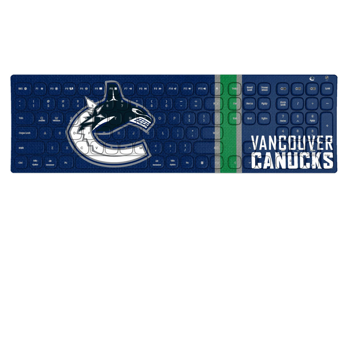 Vancouver Canucks Stripe KKB605 Curved Wireless Keyboard