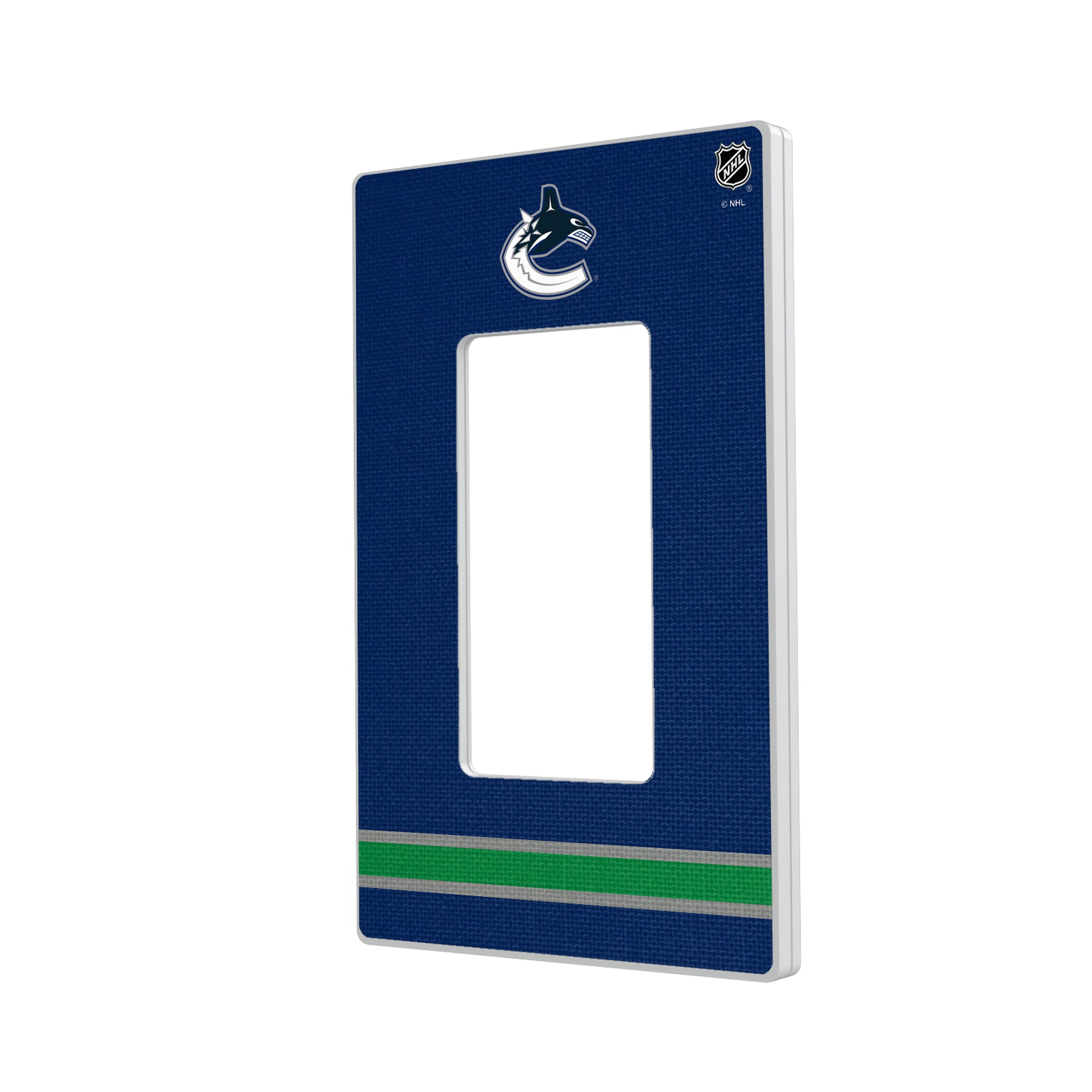 Vancouver Canucks Stripe Hidden-Screw Light Switch Plate#Style_Single Rocker