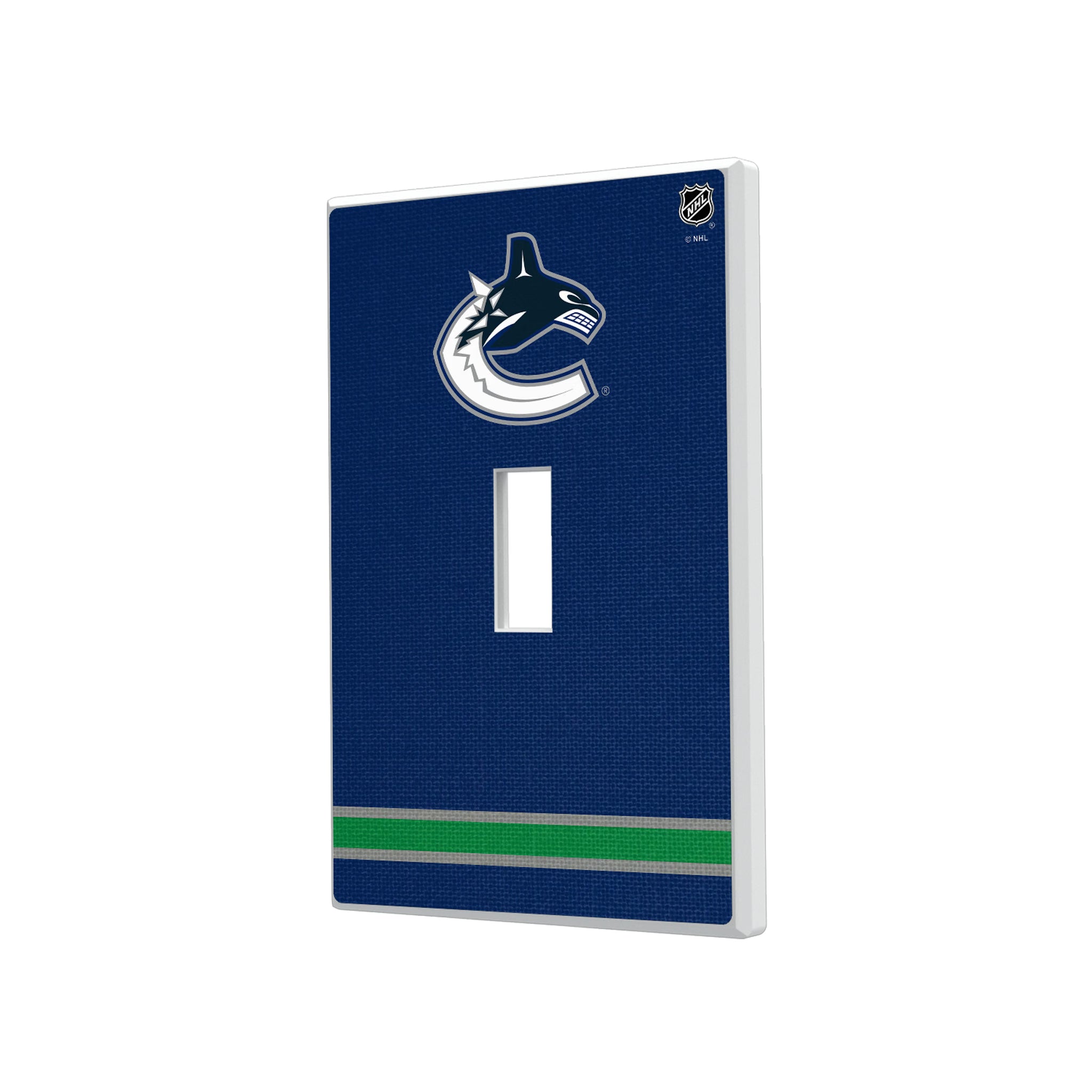 Vancouver Canucks Stripe Hidden-Screw Light Switch Plate#Style_Single Toggle