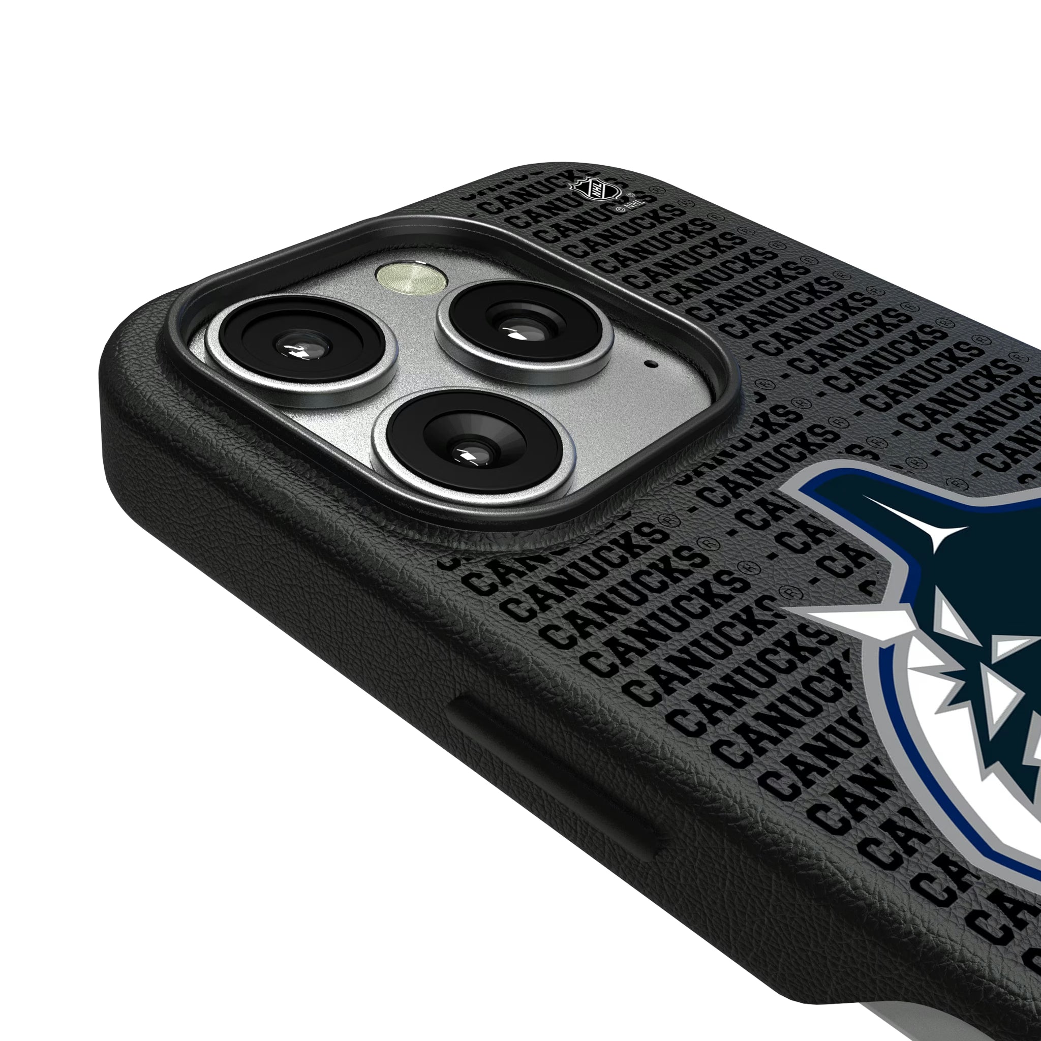 Vancouver Canucks Text Backdrop iPhone MagSafe Compatible Phone Case for Apple iPhone - Detail