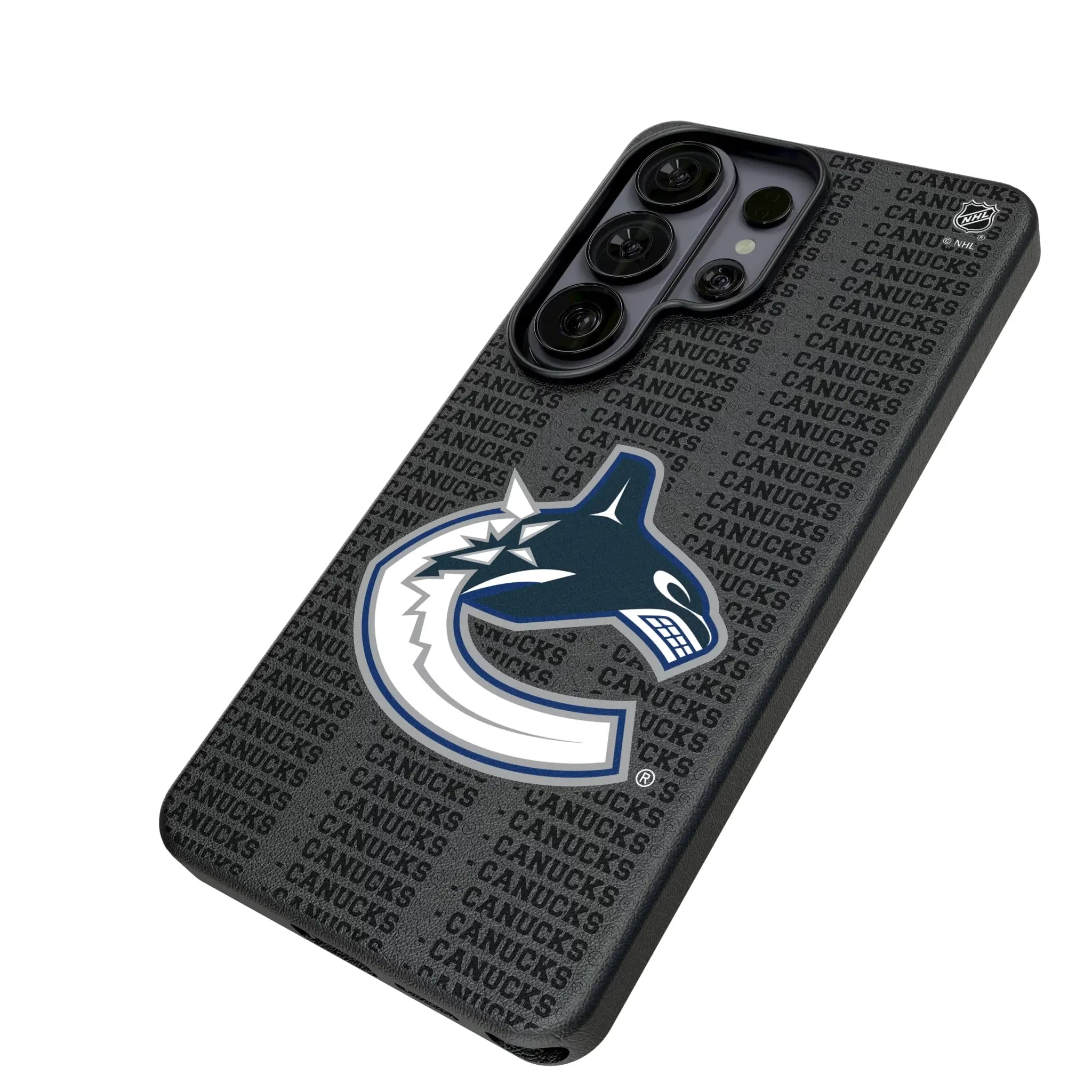 Vancouver Canucks Text Backdrop Galaxy MagSafe Compatible Phone Case for Samsung Galaxy - Isometric View#Device_Galaxy S26 Ultra