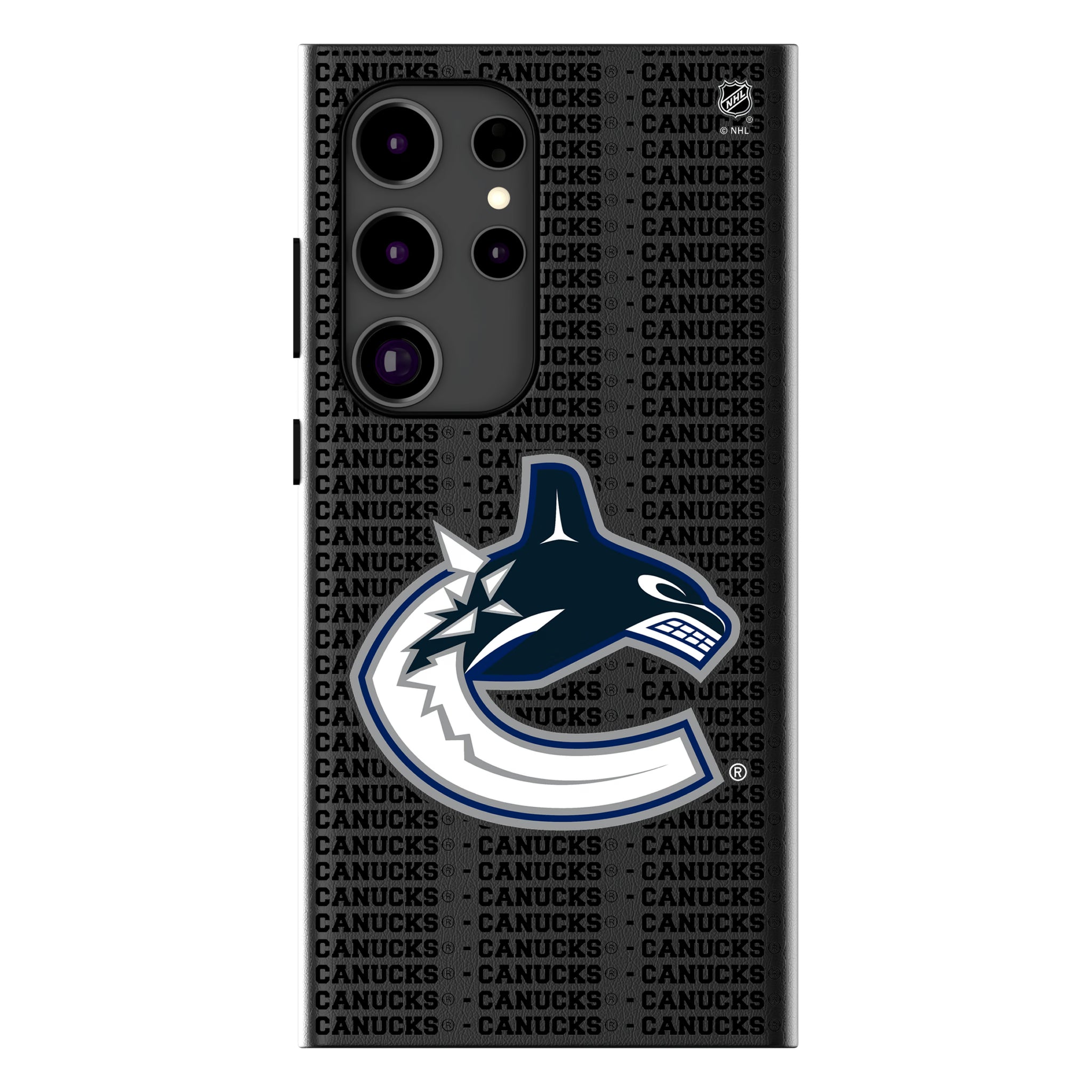 Vancouver Canucks Text Backdrop Galaxy MagSafe Compatible Phone Case for Samsung Galaxy