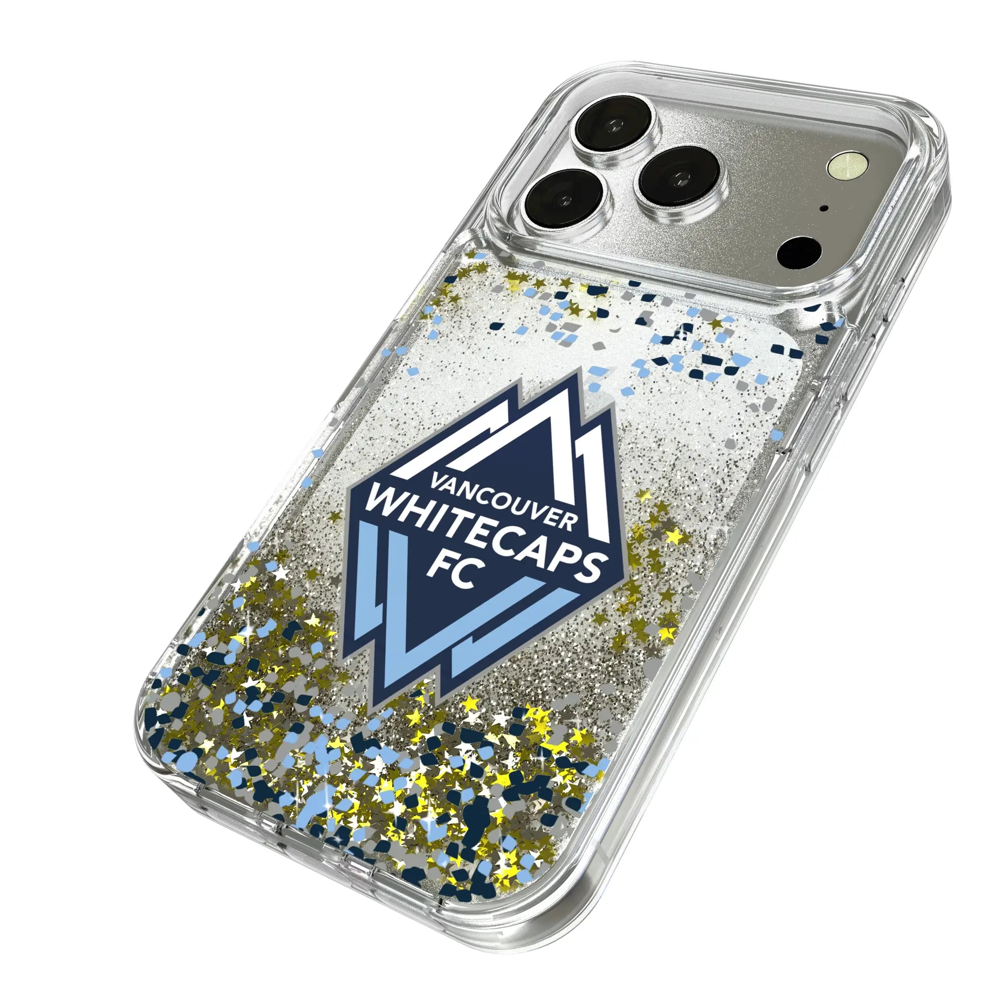 Vancouver Whitecaps Confetti iPhone Glitter Phone Case for Apple iPhone - Isometric View