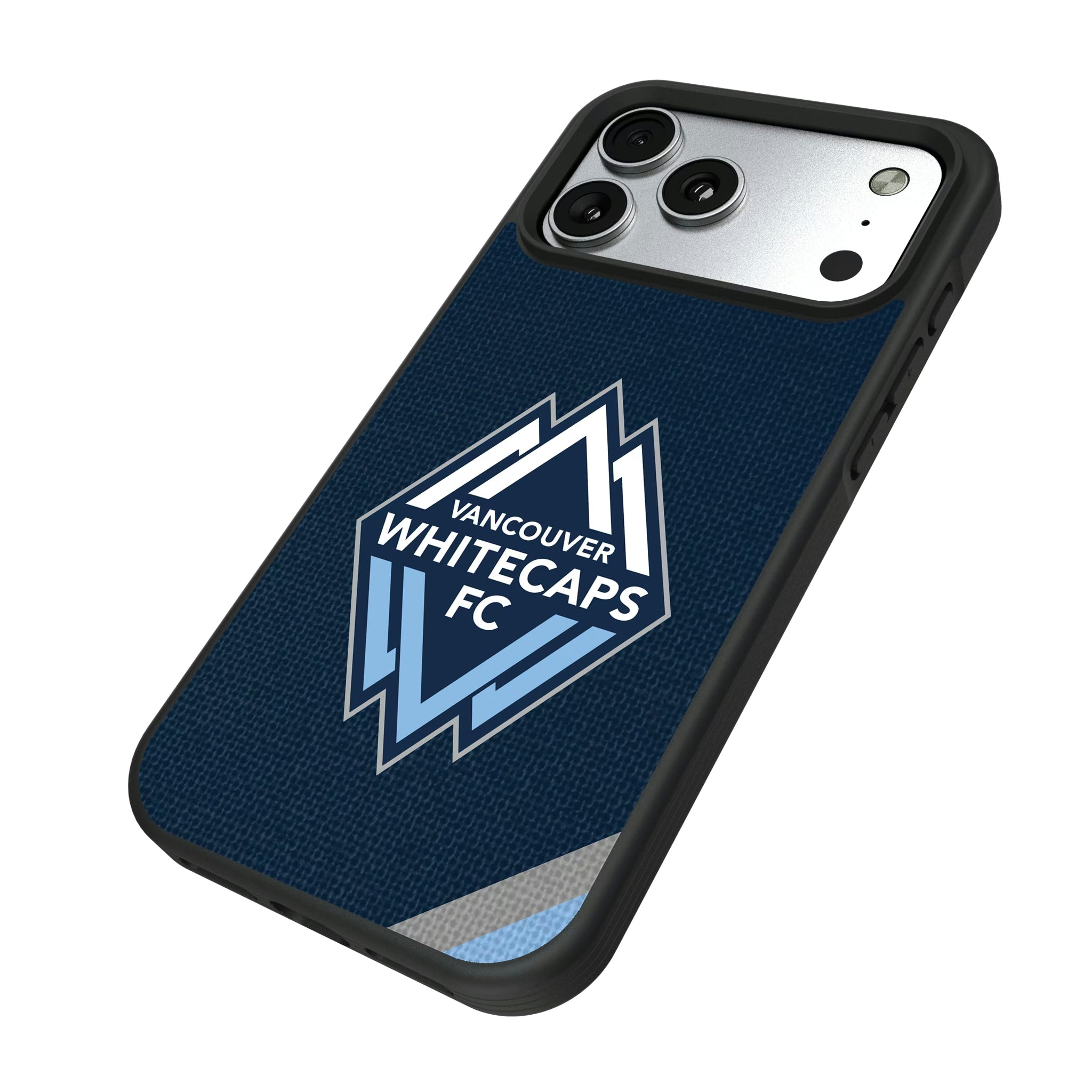 Vancouver Whitecaps Diagonal Stripe iPhone Bump Phone Case for Apple iPhone - Isometric View#Device_iPhone 17 Pro Max