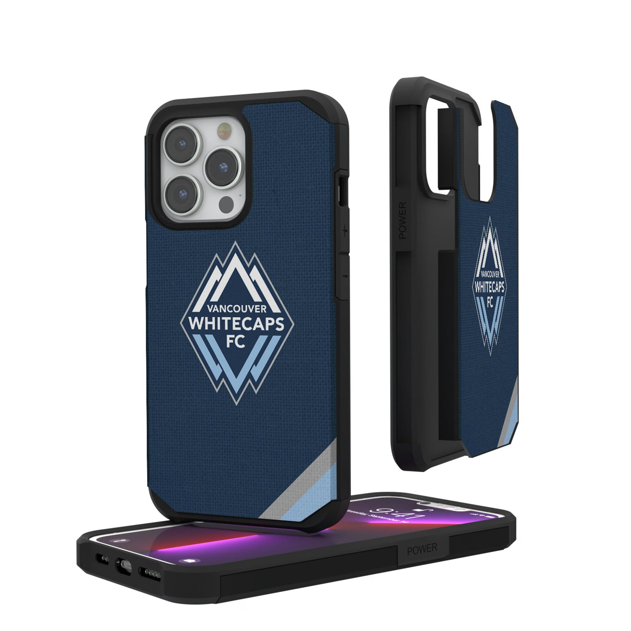 Vancouver Whitecaps Diagonal Stripe iPhone Rugged Phone Case for Apple iPhone