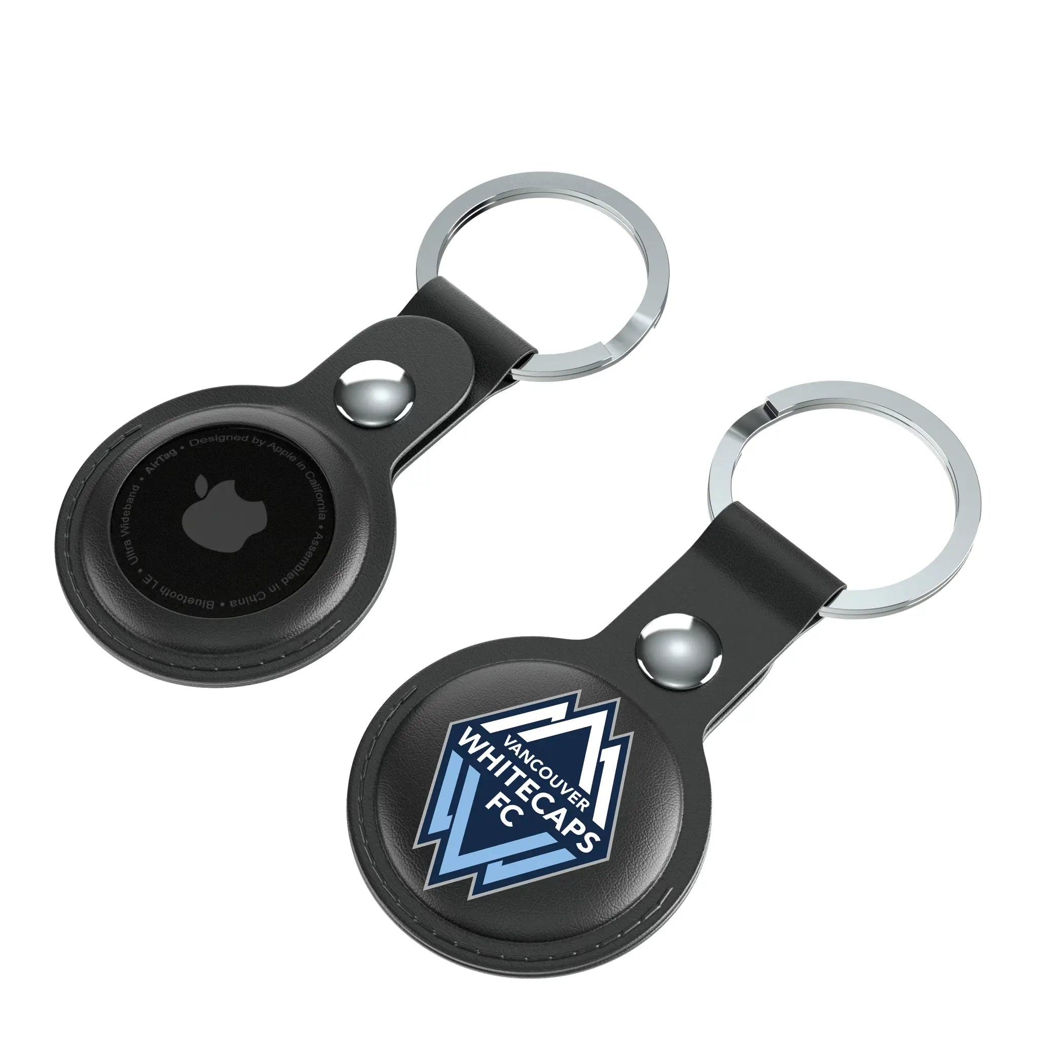 Vancouver Whitecaps Insignia AirTag Black Airtag Holder 2-Pack - Isometric View