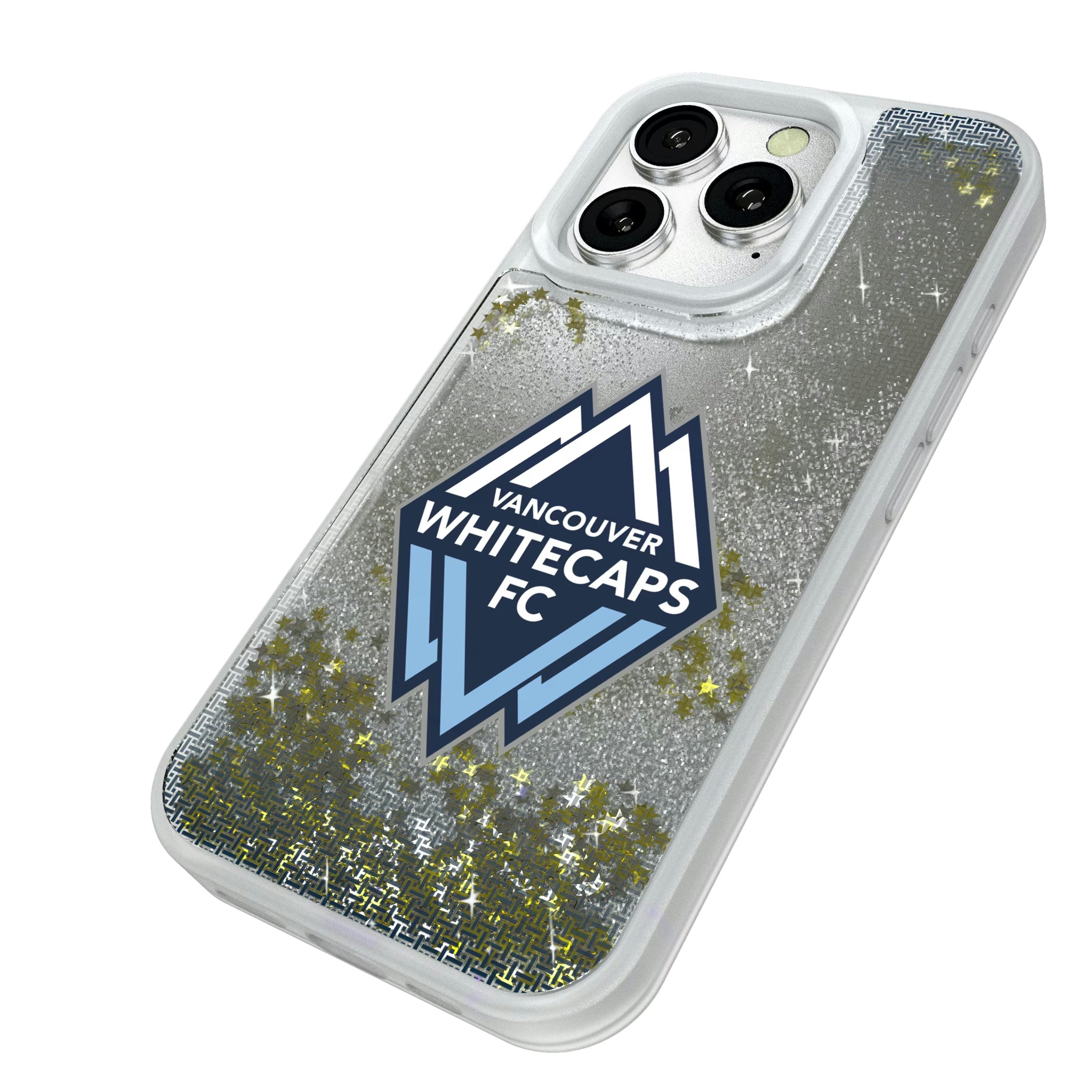 Vancouver Whitecaps Linen iPhone Glitter Phone Case for Apple iPhone - Isometric View#Device_iPhone 16 Pro