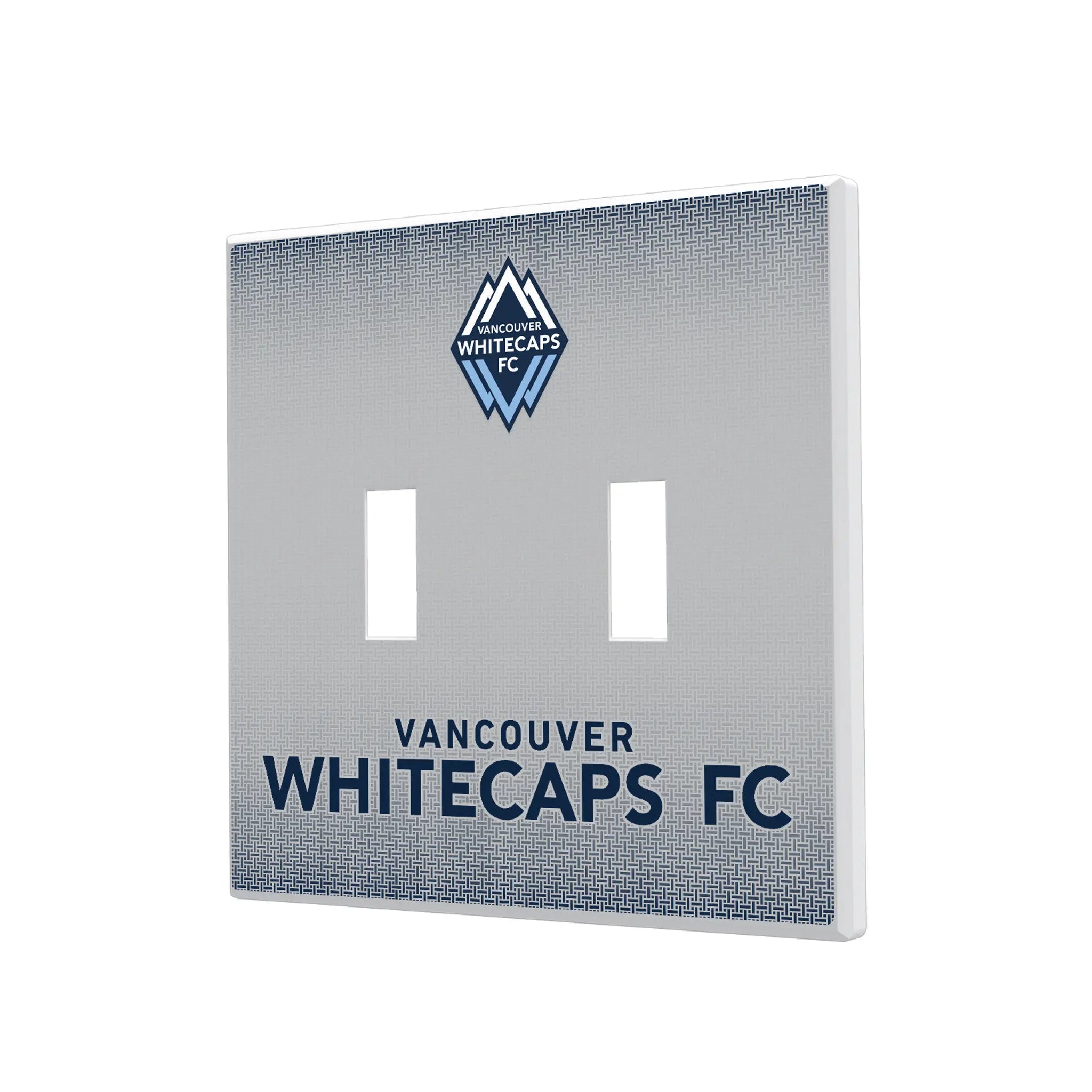 Vancouver Whitecaps Linen Hidden-Screw Light Switch Plate#Style_Double Toggle