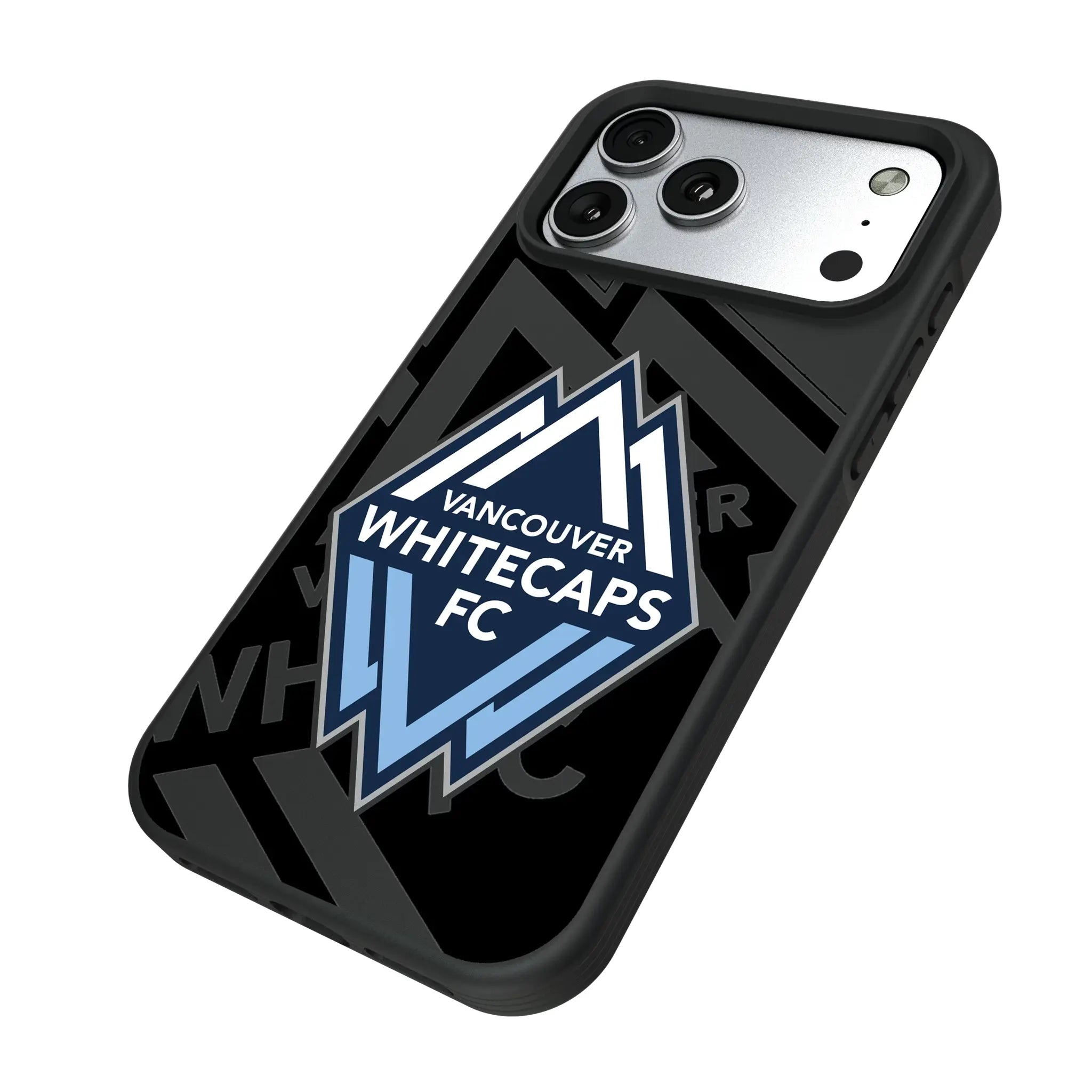 Vancouver Whitecaps Monocolor Tilt iPhone Bump Phone Case for Apple iPhone - Isometric View#Device_iPhone 17 Pro Max