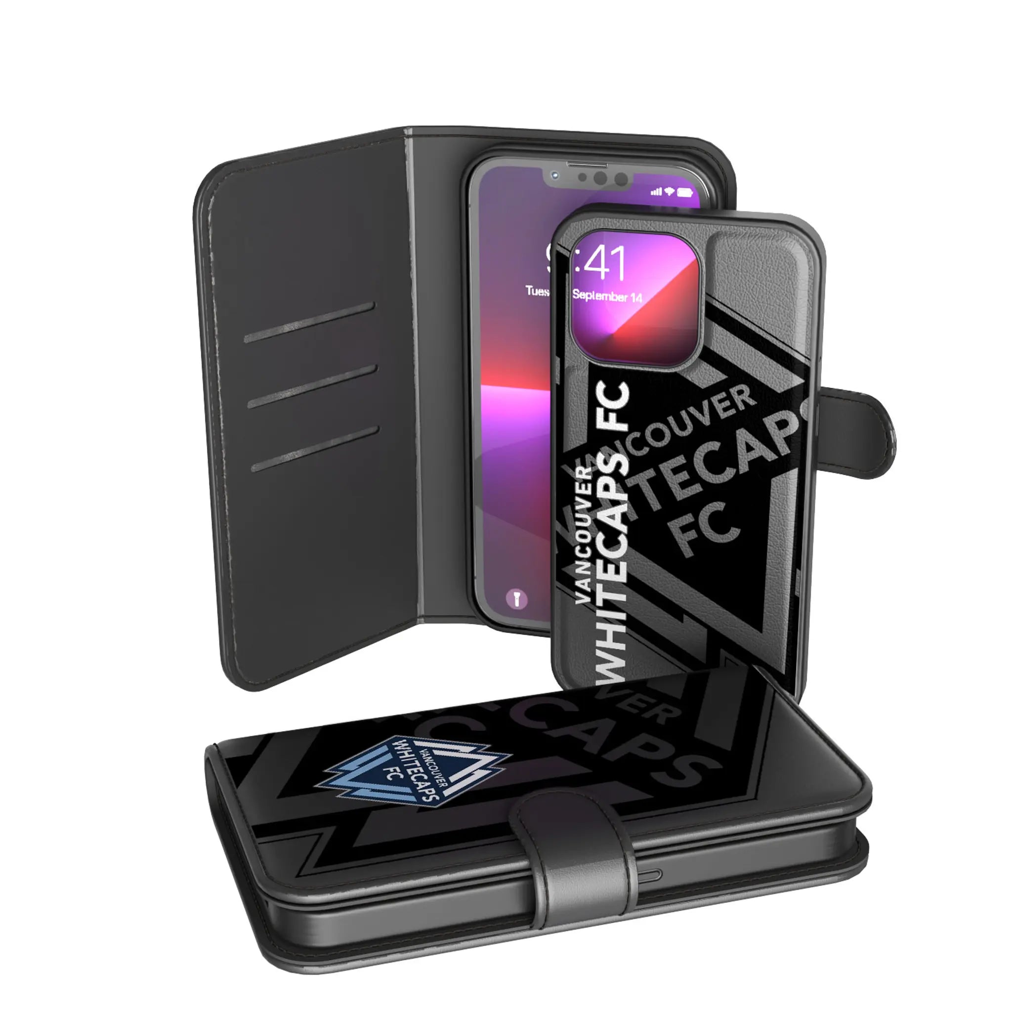 Vancouver Whitecaps Monocolor Tilt iPhone Wallet Phone Case for Apple iPhone