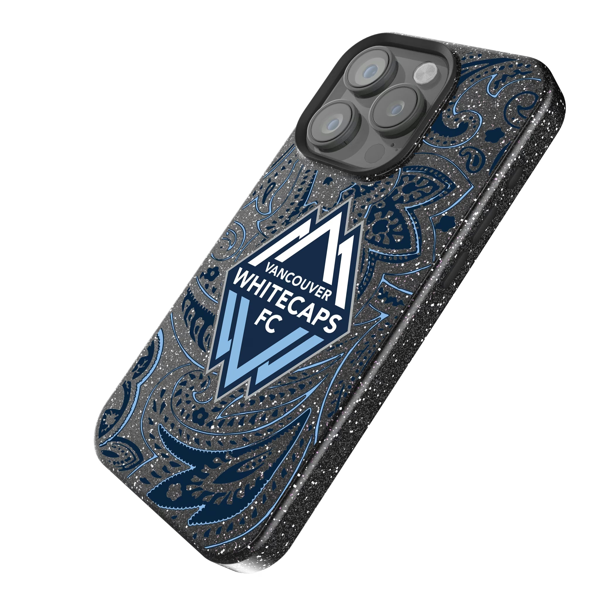 Vancouver Whitecaps Paisley iPhone Bling Phone Case for Apple iPhone - Isometric View