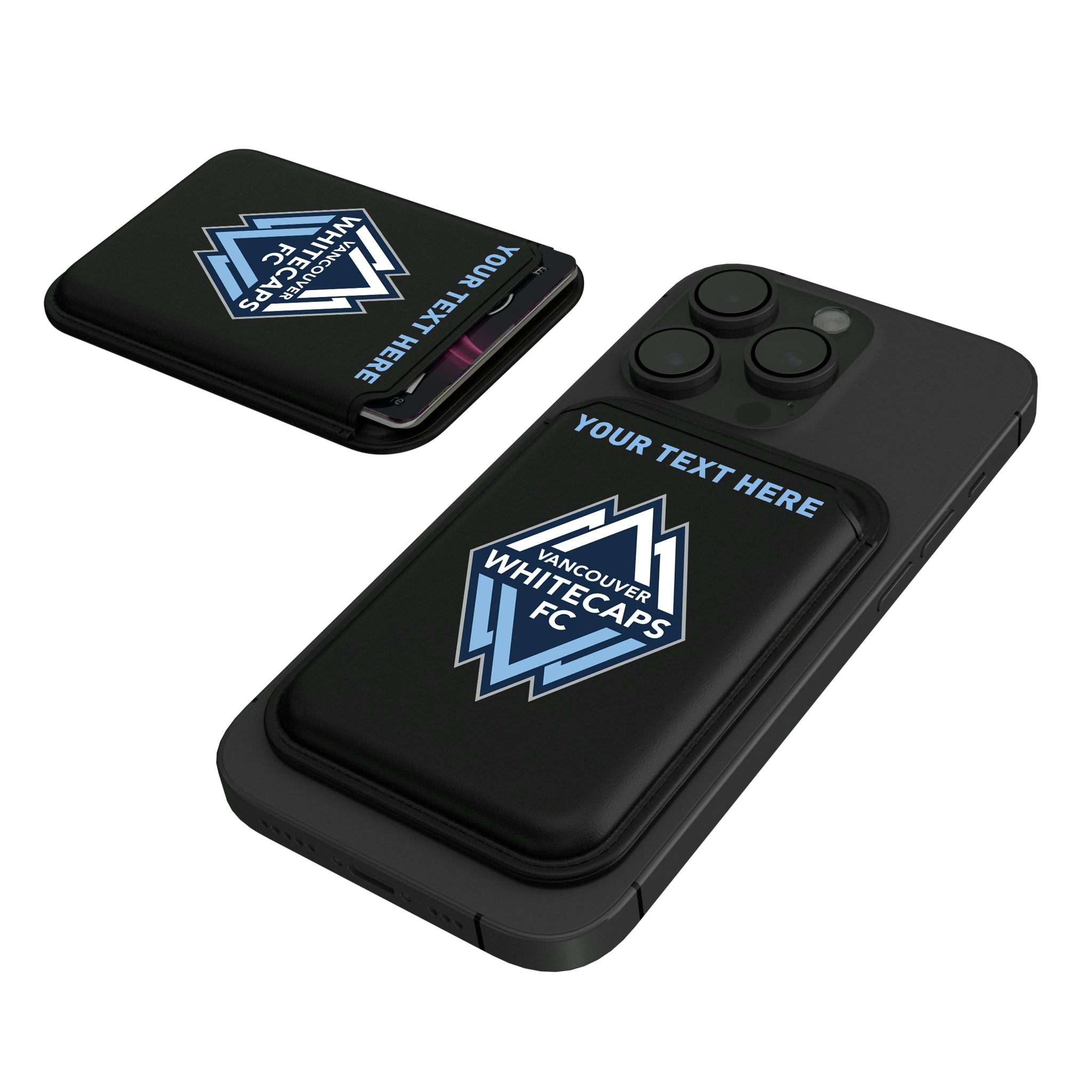 Vancouver Whitecaps Personalized Insignia Black Magnetic Credit Card Wallet
