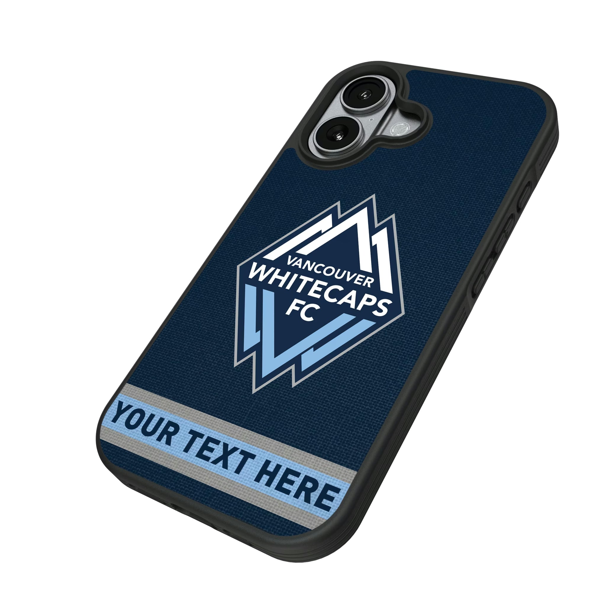 Vancouver Whitecaps Personalized Stripe iPhone Bump Phone Case for Apple iPhone - Isometric View#Device_iPhone 17