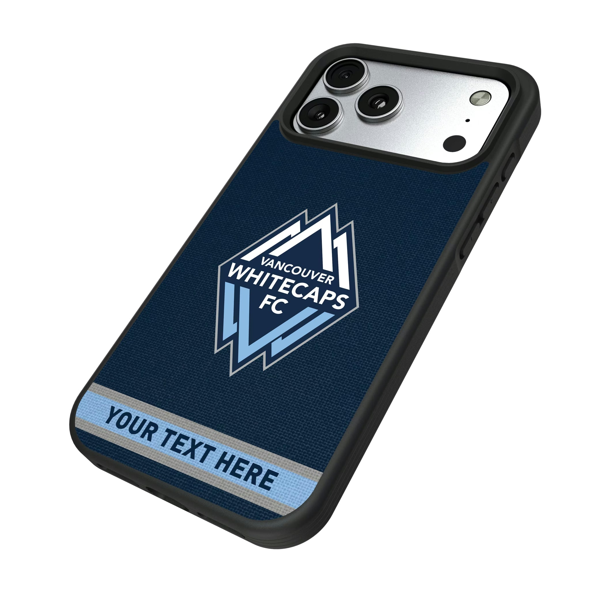Vancouver Whitecaps Personalized Stripe iPhone Bump Phone Case for Apple iPhone - Isometric View#Device_iPhone 17 Pro Max
