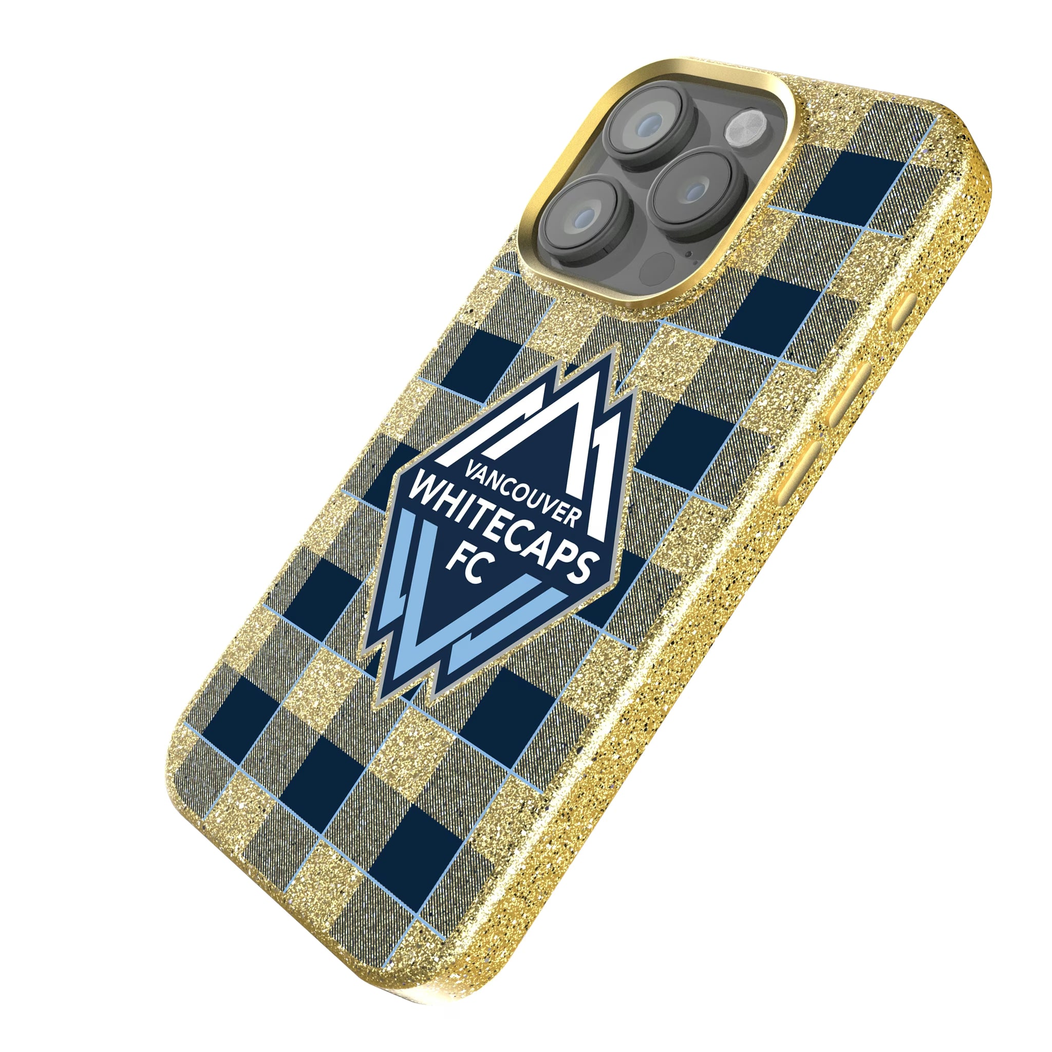 Vancouver Whitecaps Plaid iPhone Bling Phone Case for Apple iPhone - Isometric View