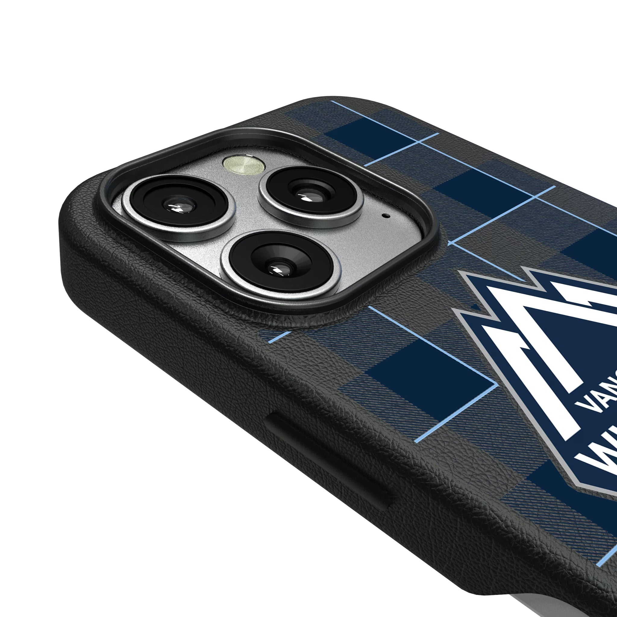 Vancouver Whitecaps Plaid iPhone MagSafe Compatible Phone Case for Apple iPhone - Detail
