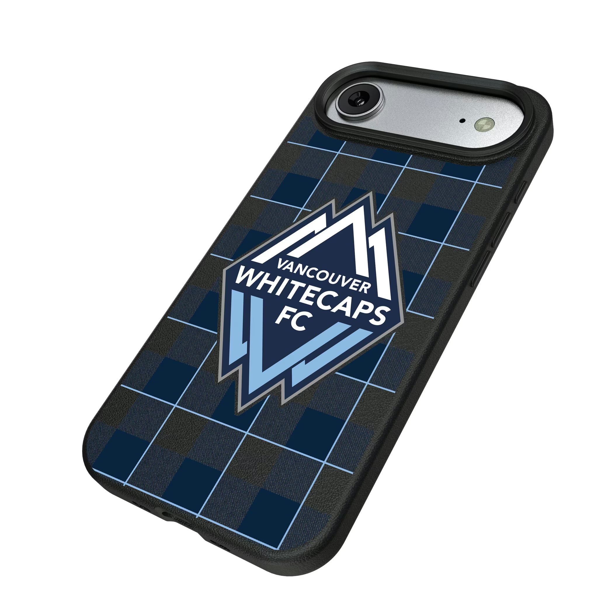 Vancouver Whitecaps Plaid iPhone MagSafe Compatible Phone Case for Apple iPhone - Isometric View#Device_iPhone Air