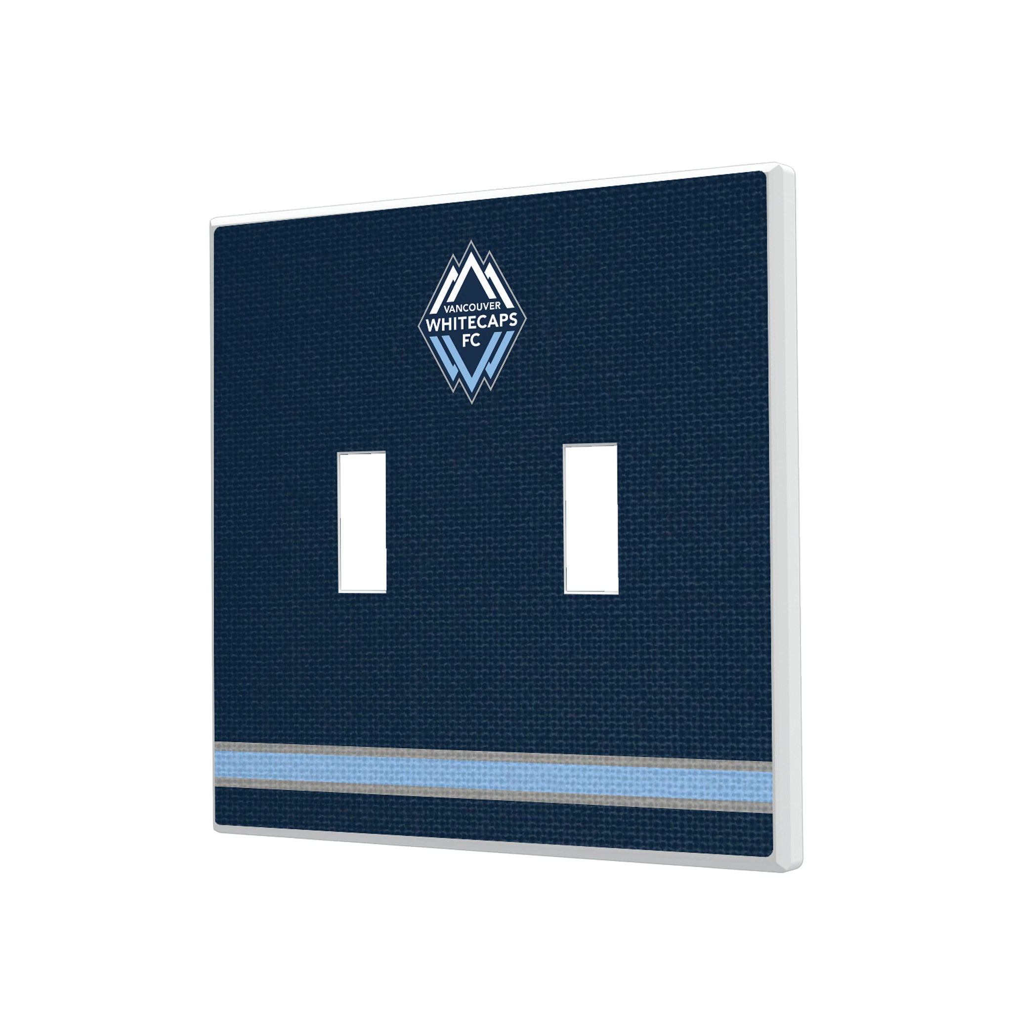 Vancouver Whitecaps Stripe Hidden-Screw Light Switch Plate#Style_Double Toggle