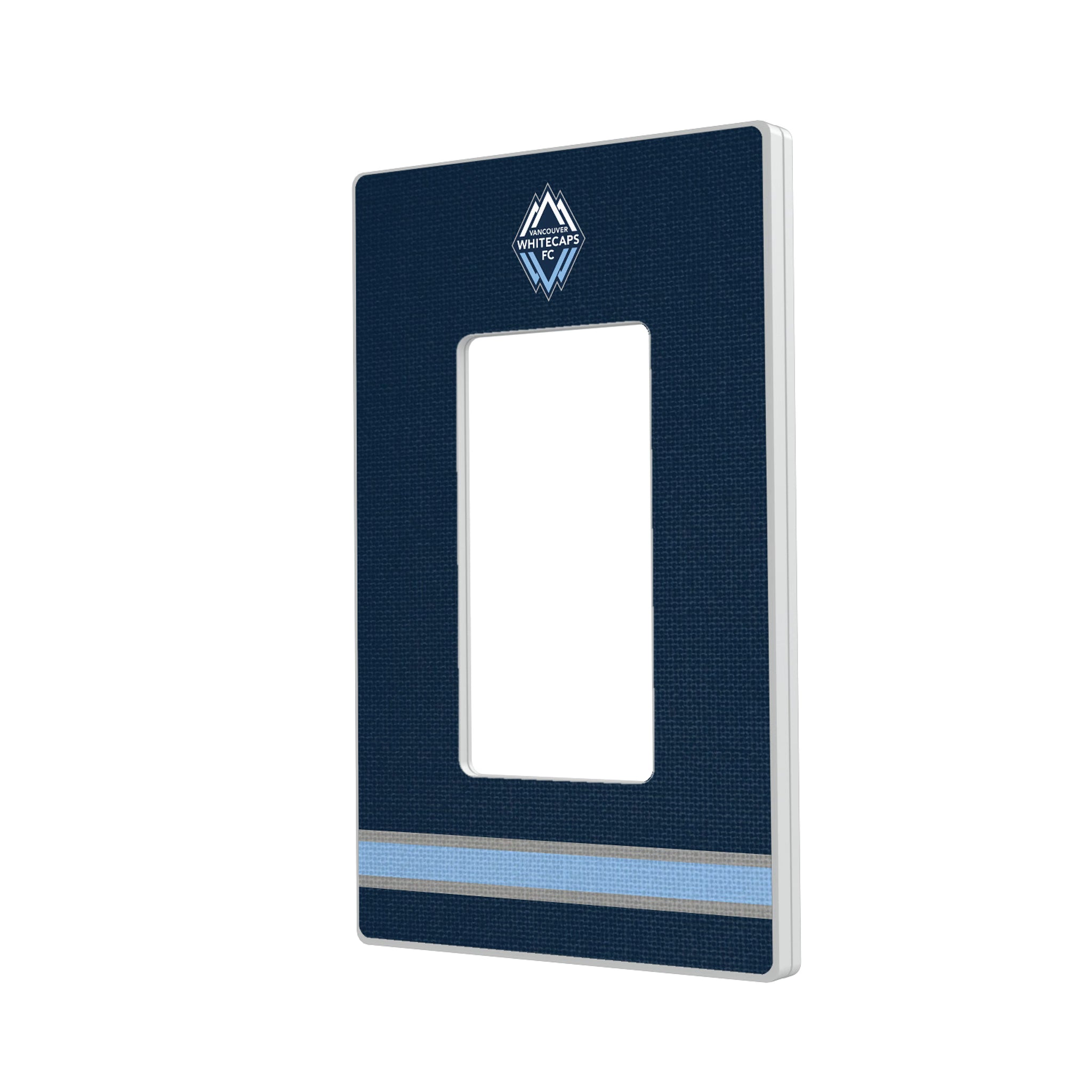 Vancouver Whitecaps Stripe Hidden-Screw Light Switch Plate#Style_Single Rocker
