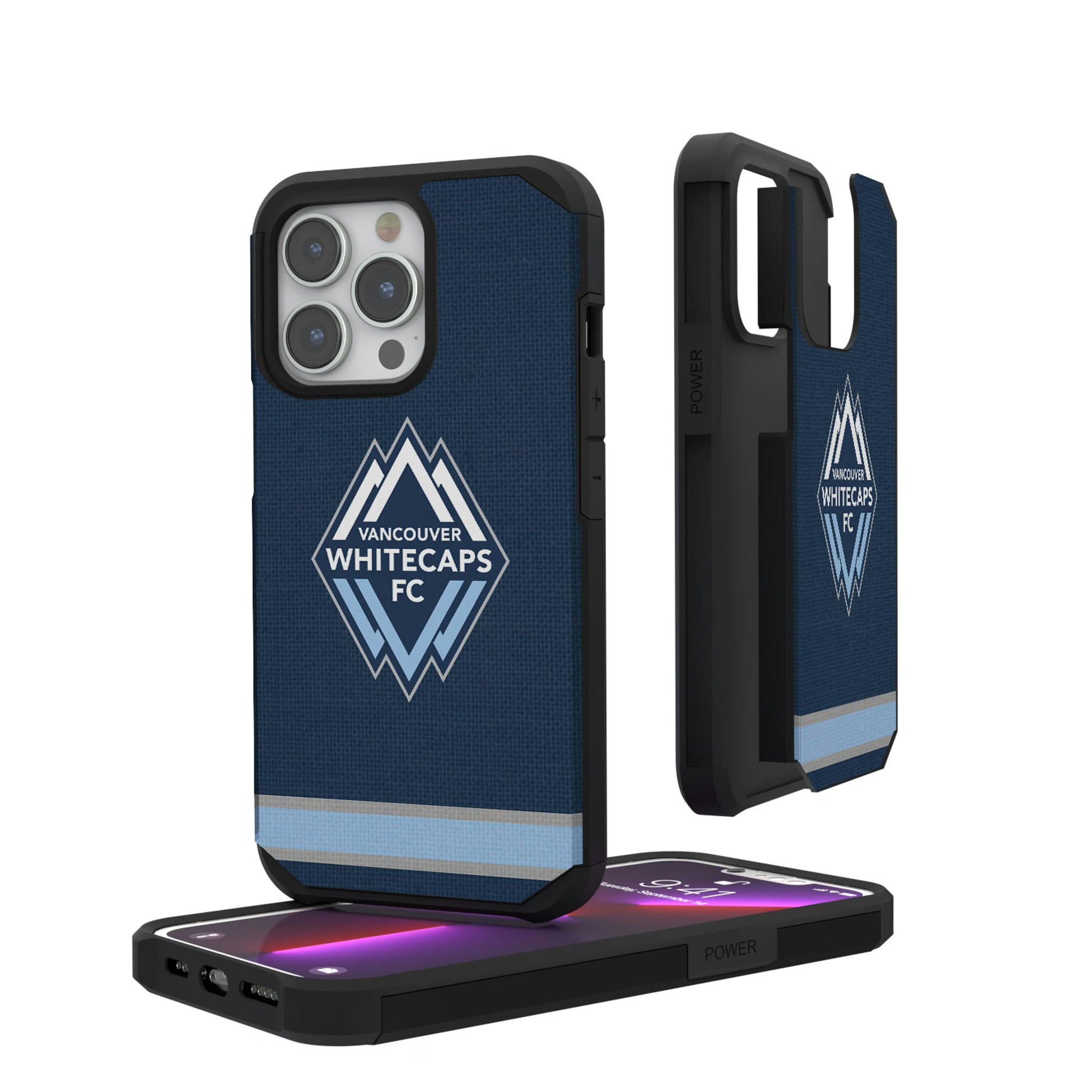 Vancouver Whitecaps Stripe iPhone Rugged Phone Case for Apple iPhone
