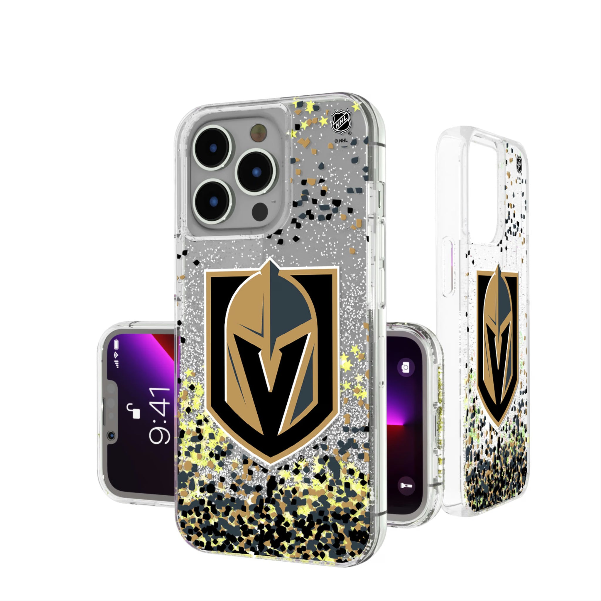 Vegas Golden Knights Confetti iPhone Glitter Phone Case for Apple iPhone